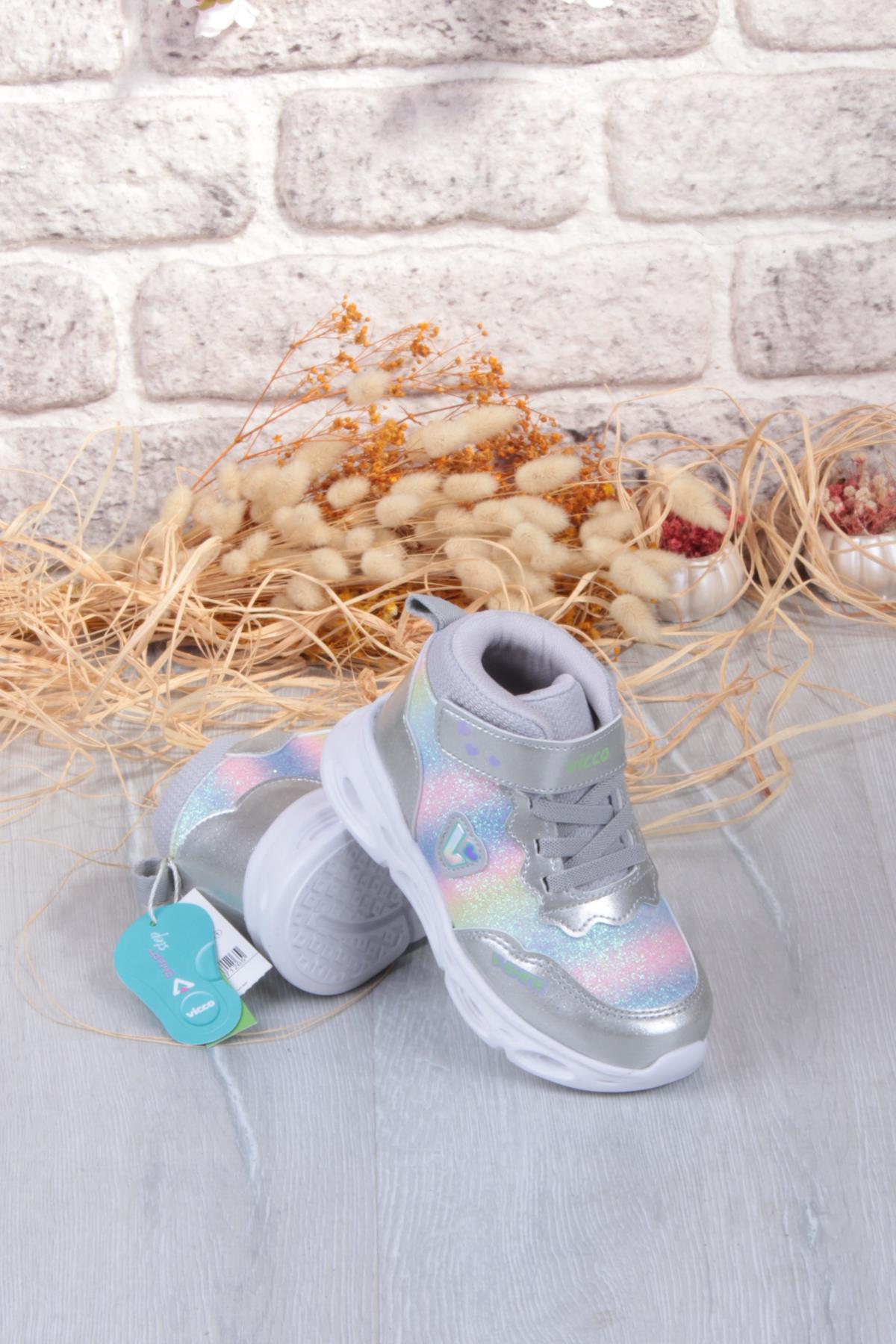 946.B25K.430 Poni Gümüş Anatomik Hafif Işıklı Kız Çocuk Bot - Görsel 7