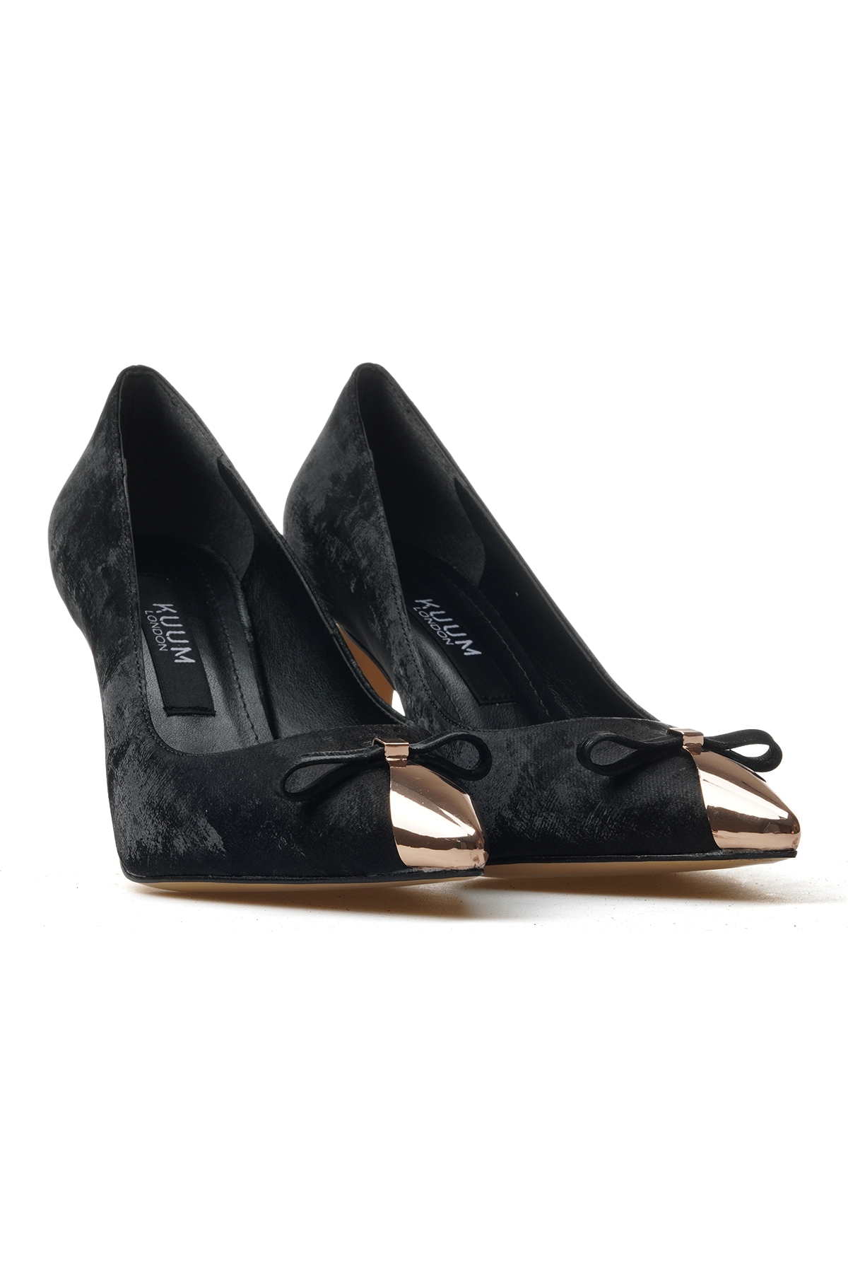 Kadın İnce Topuklu Ayakkabı 25y K14525881 Z Siyah Saten - Görsel 6