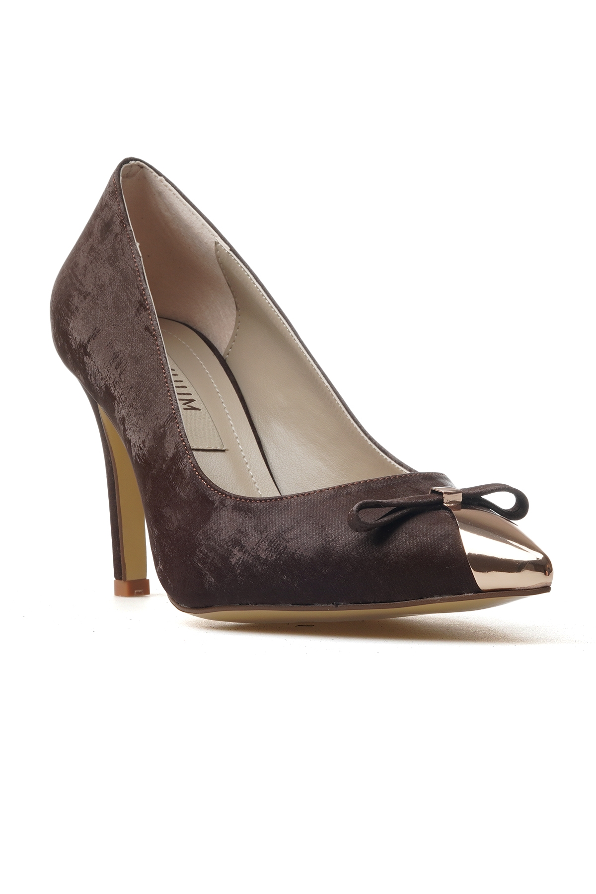 Kadın İnce Topuklu Ayakkabı 25y K14525881 Z Kahverengi Süet - Görsel 5