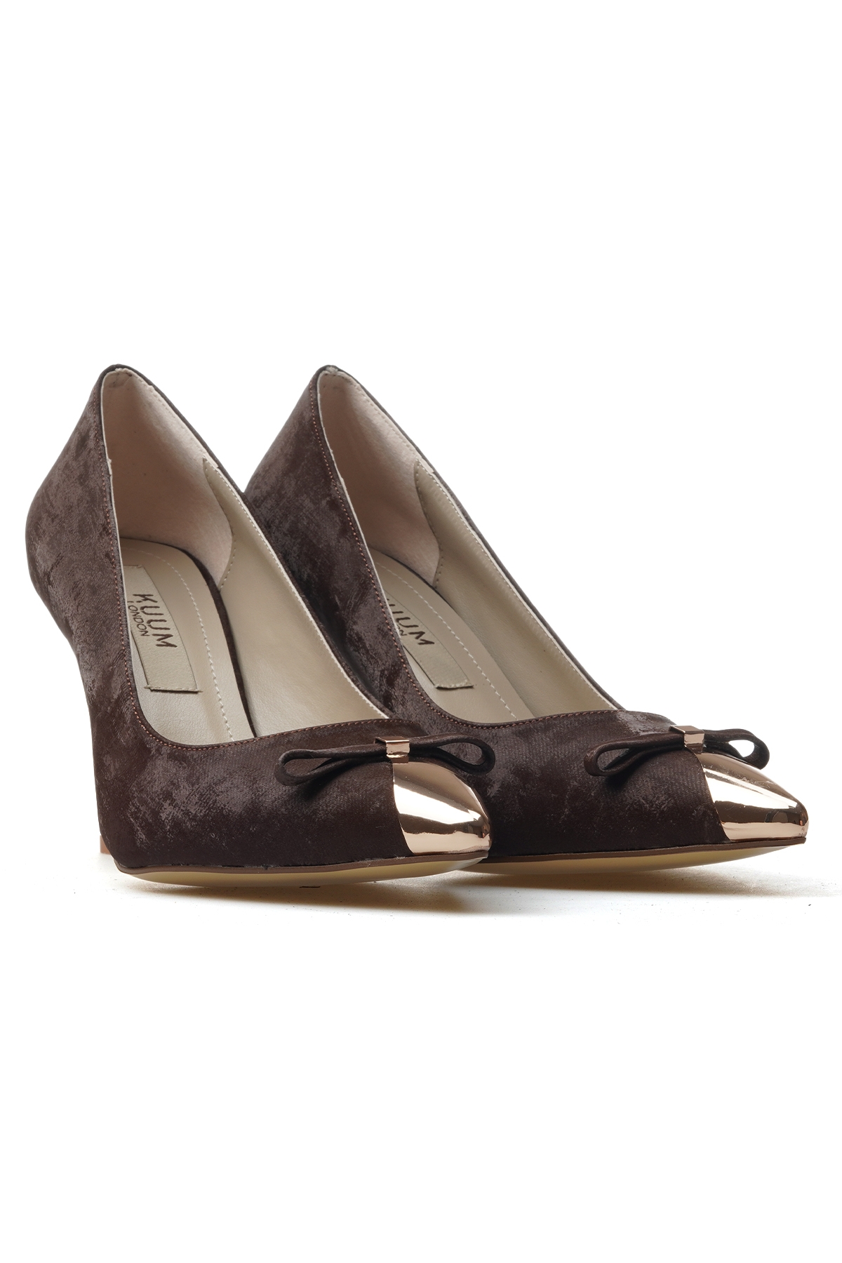 Kadın İnce Topuklu Ayakkabı 25y K14525881 Z Kahverengi Süet - Görsel 6