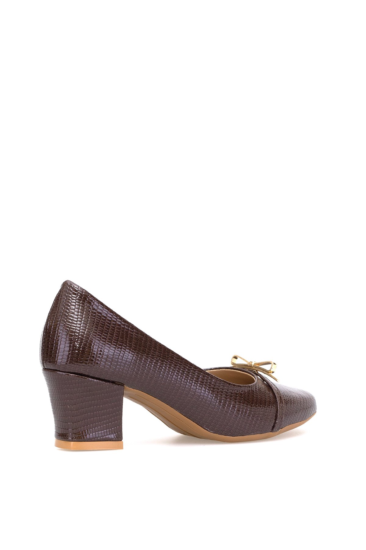 Elit PM280 K555 Kadın Klasik Topuklu Ayakkabı Kahverengi - Görsel 5