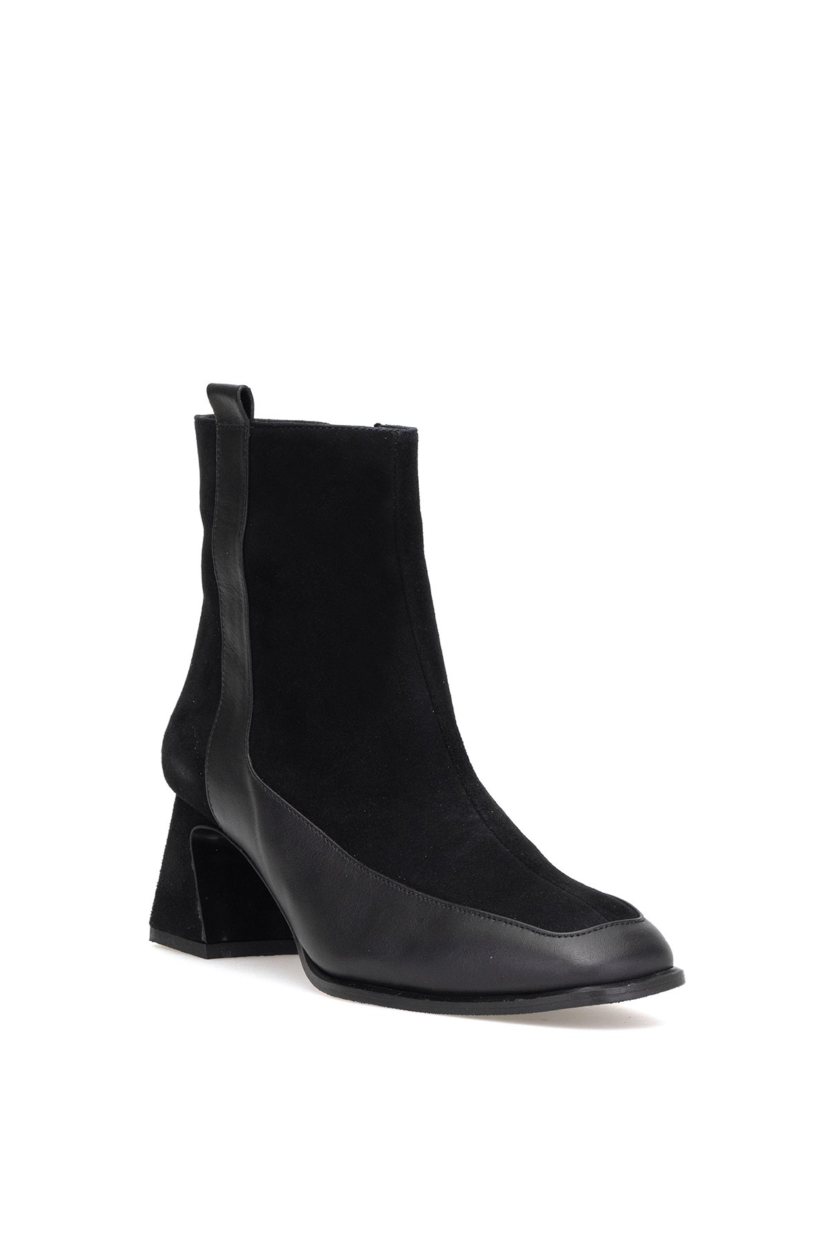 Elit Cordelia Kadın Hakiki Rugan Deri Klasik Topuklu Bot Siyah - Görsel 3