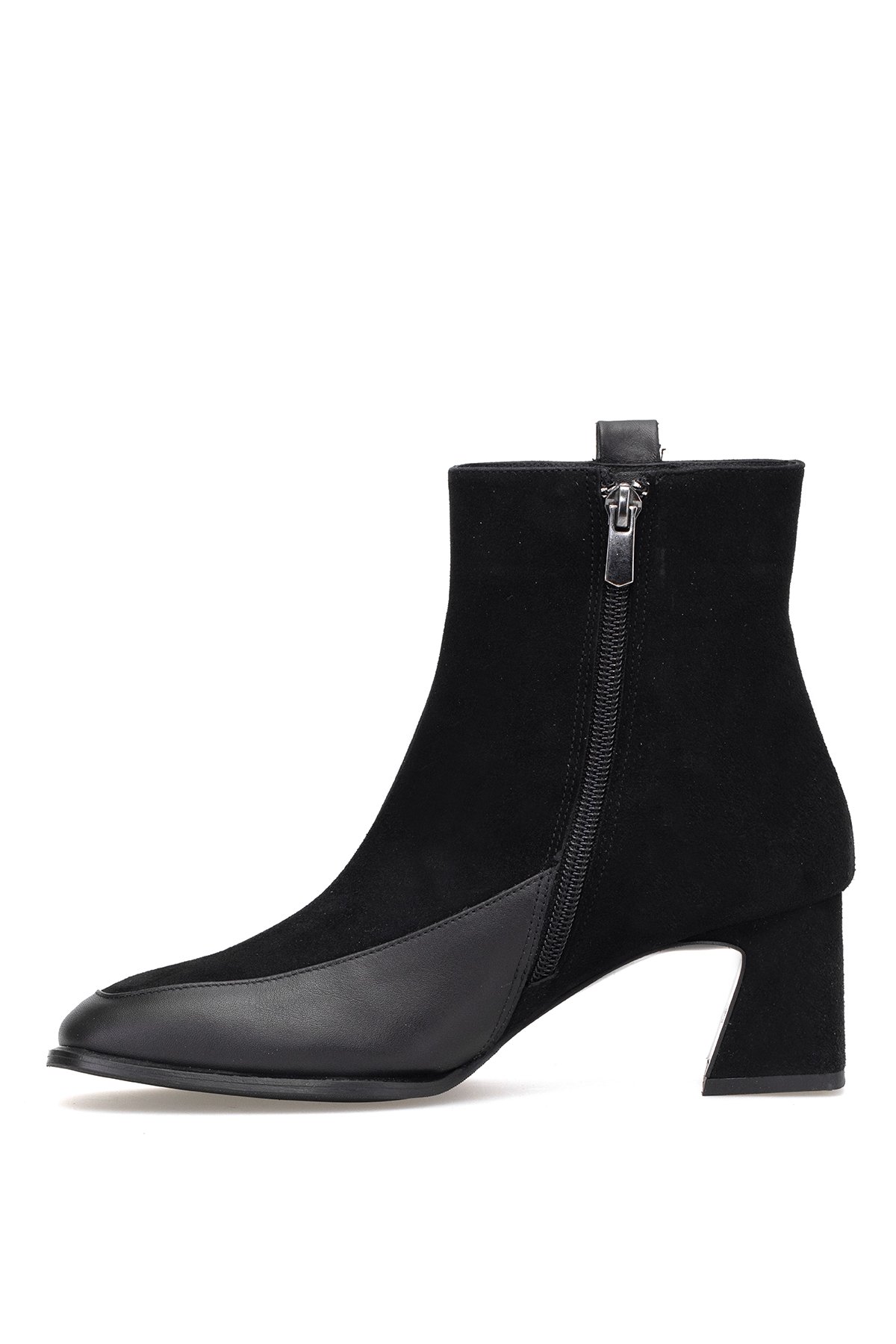 Elit Cordelia Kadın Hakiki Rugan Deri Klasik Topuklu Bot Siyah - Görsel 4