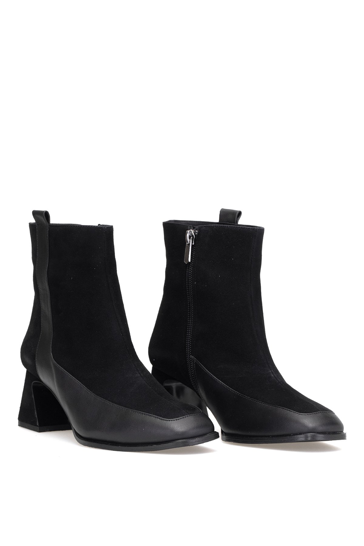 Elit Cordelia Kadın Hakiki Rugan Deri Klasik Topuklu Bot Siyah - Görsel 5