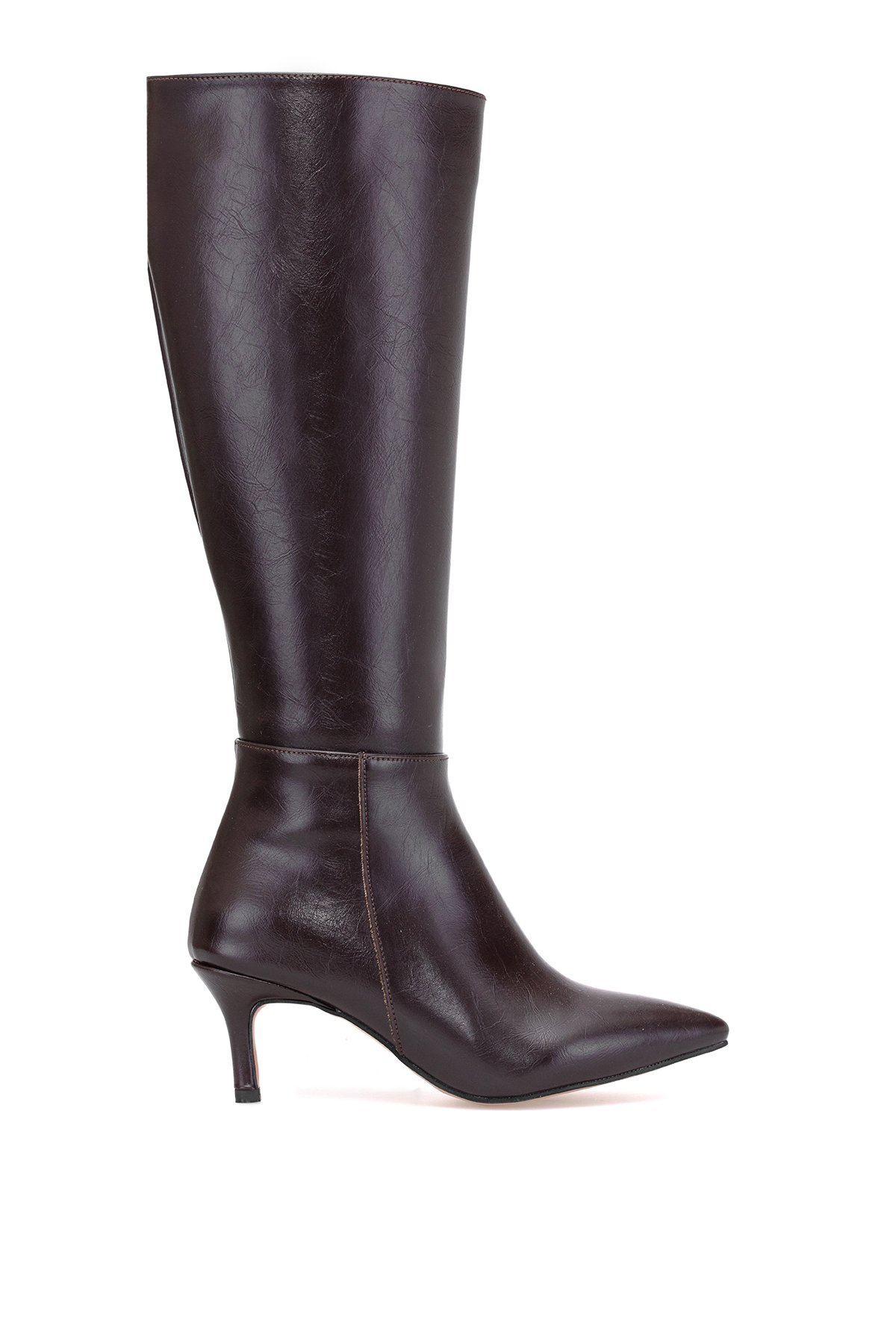 Elit Brk612C Kadın Topuklu Çizme Kahverengi - Görsel 2