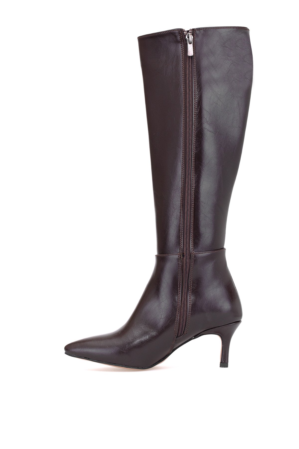 Elit Brk612C Kadın Topuklu Çizme Kahverengi - Görsel 4