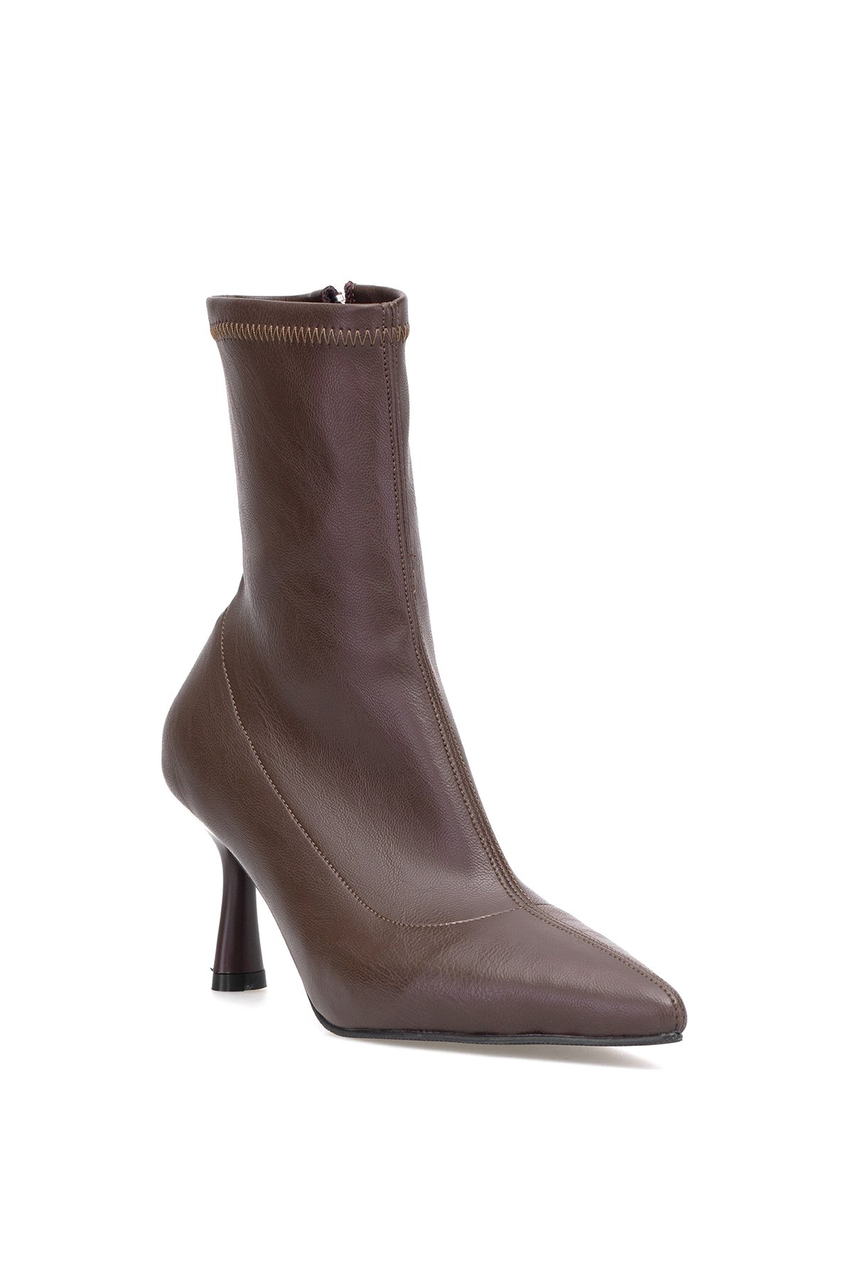 Elit 25KMST1179C Kadın Topuklu Bot Kahverengi - Görsel 3