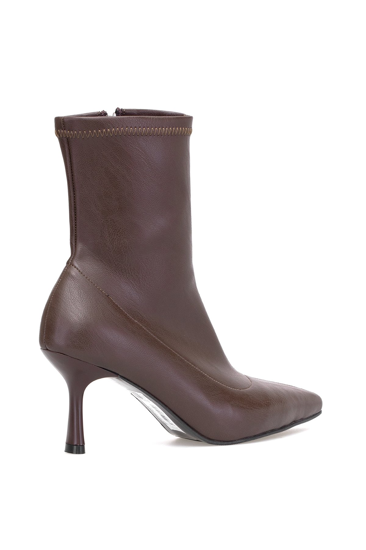 Elit 25KMST1179C Kadın Topuklu Bot Kahverengi - Görsel 5