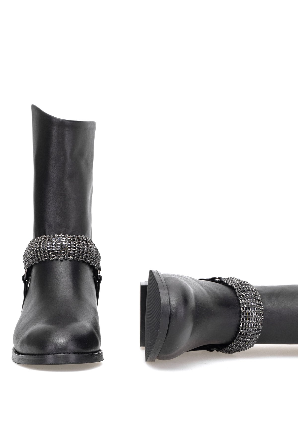 Elit Selindra Kadın Hakiki Deri Düz Bot Siyah - Görsel 6