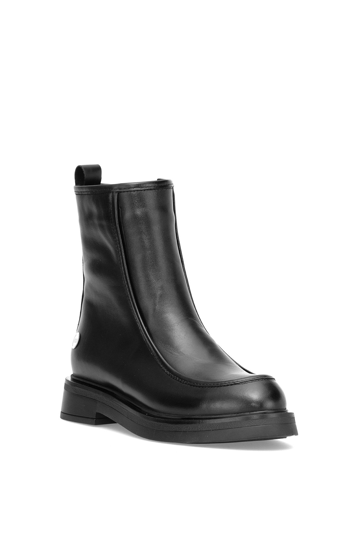 D25KB-8150 Kadın Hakiki Deri Düz Bot Siyah - Görsel 3