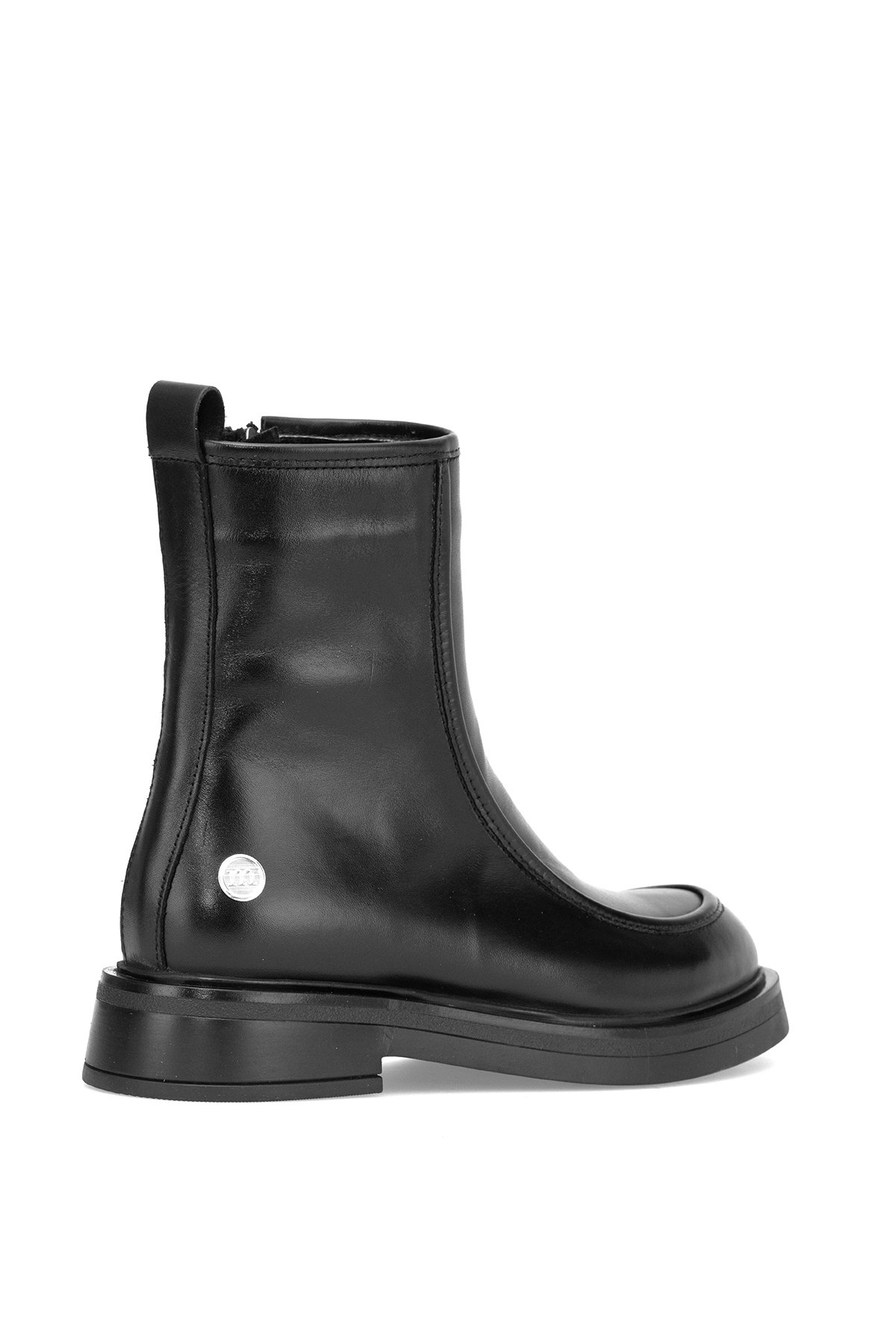 D25KB-8150 Kadın Hakiki Deri Düz Bot Siyah - Görsel 5