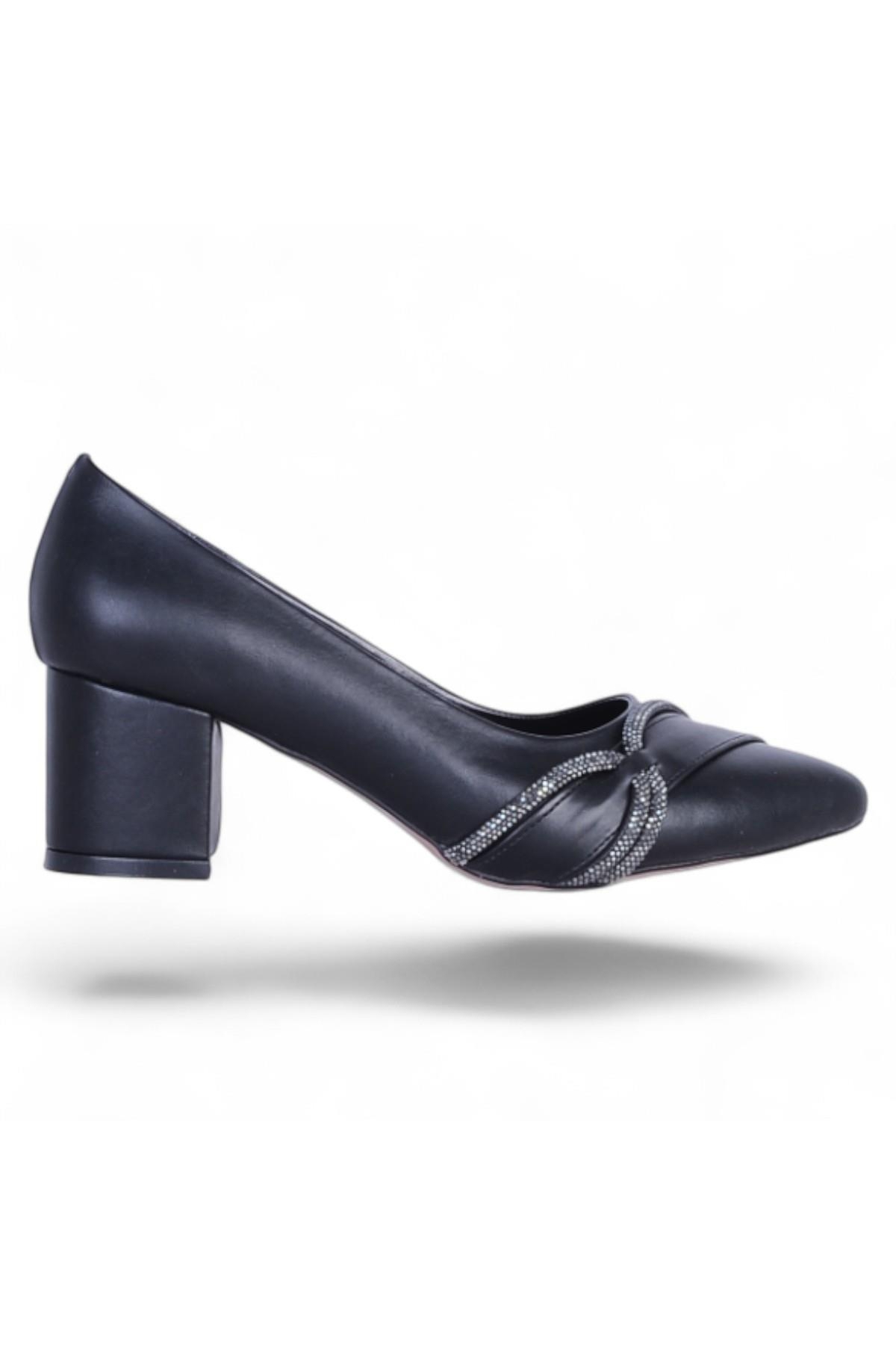 Pıno3 Siyah Kadın 7Cm Topuklu Ayakkabı - Görsel 2