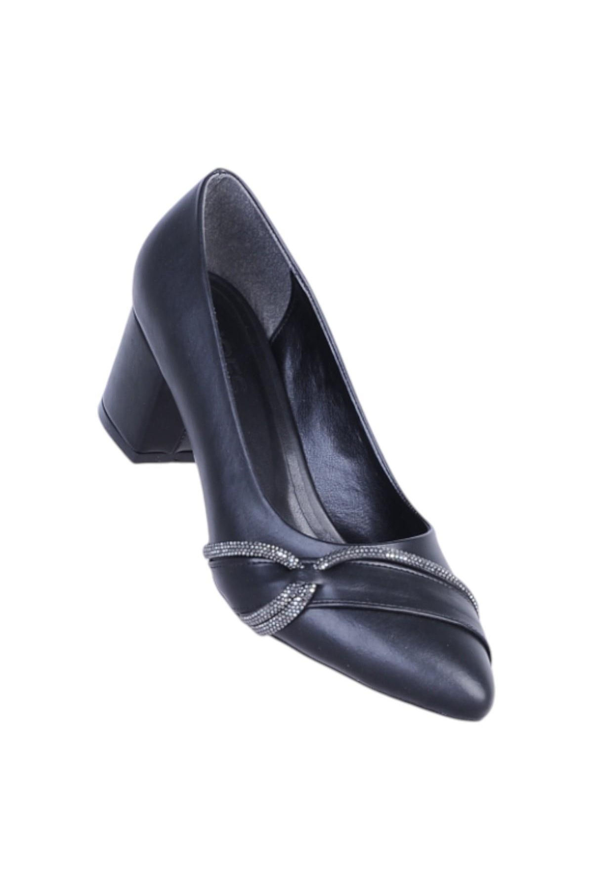 Pıno3 Siyah Kadın 7Cm Topuklu Ayakkabı - Görsel 3