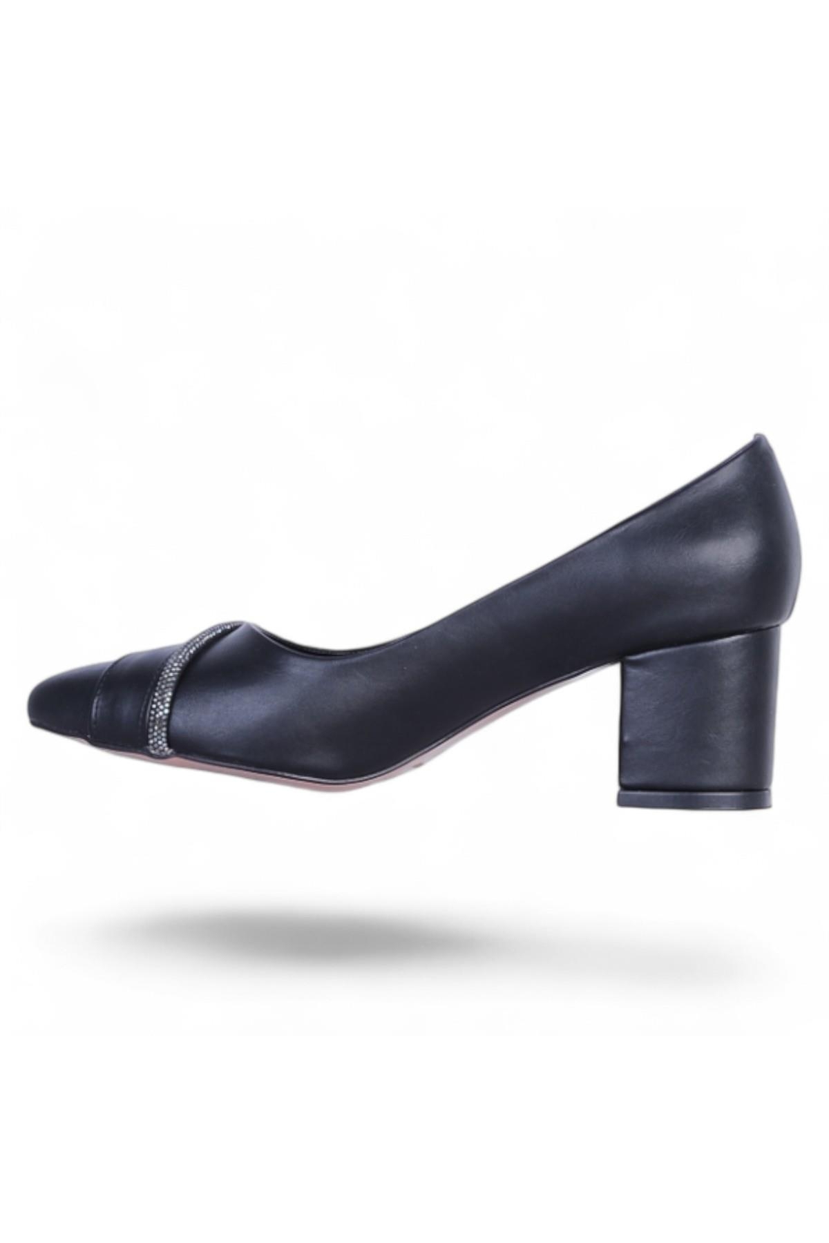 Pıno3 Siyah Kadın 7Cm Topuklu Ayakkabı - Görsel 4