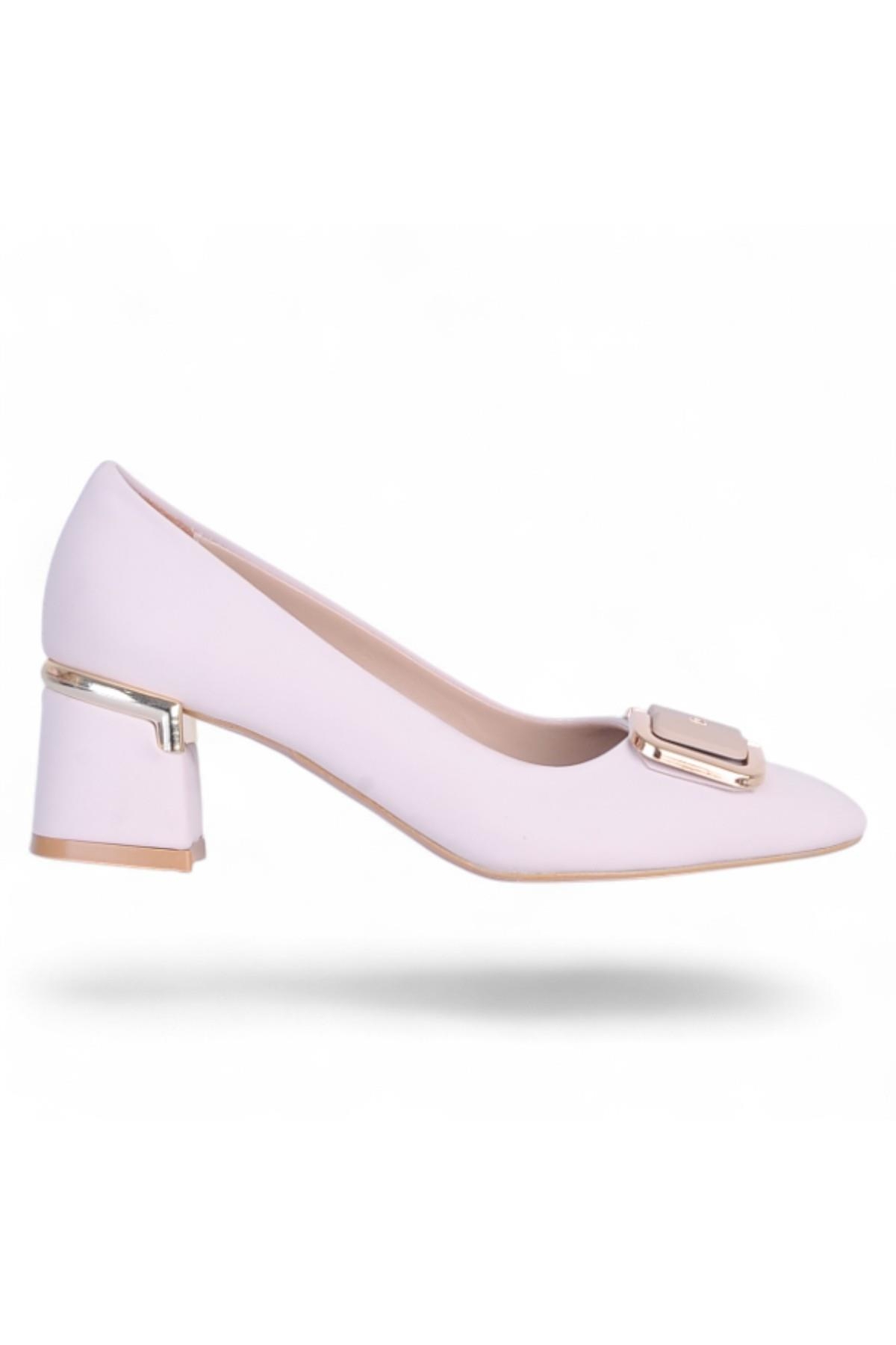 Modamia 302 Krem 6 Cm Kadın Topuklu Ayakkabı - Görsel 2