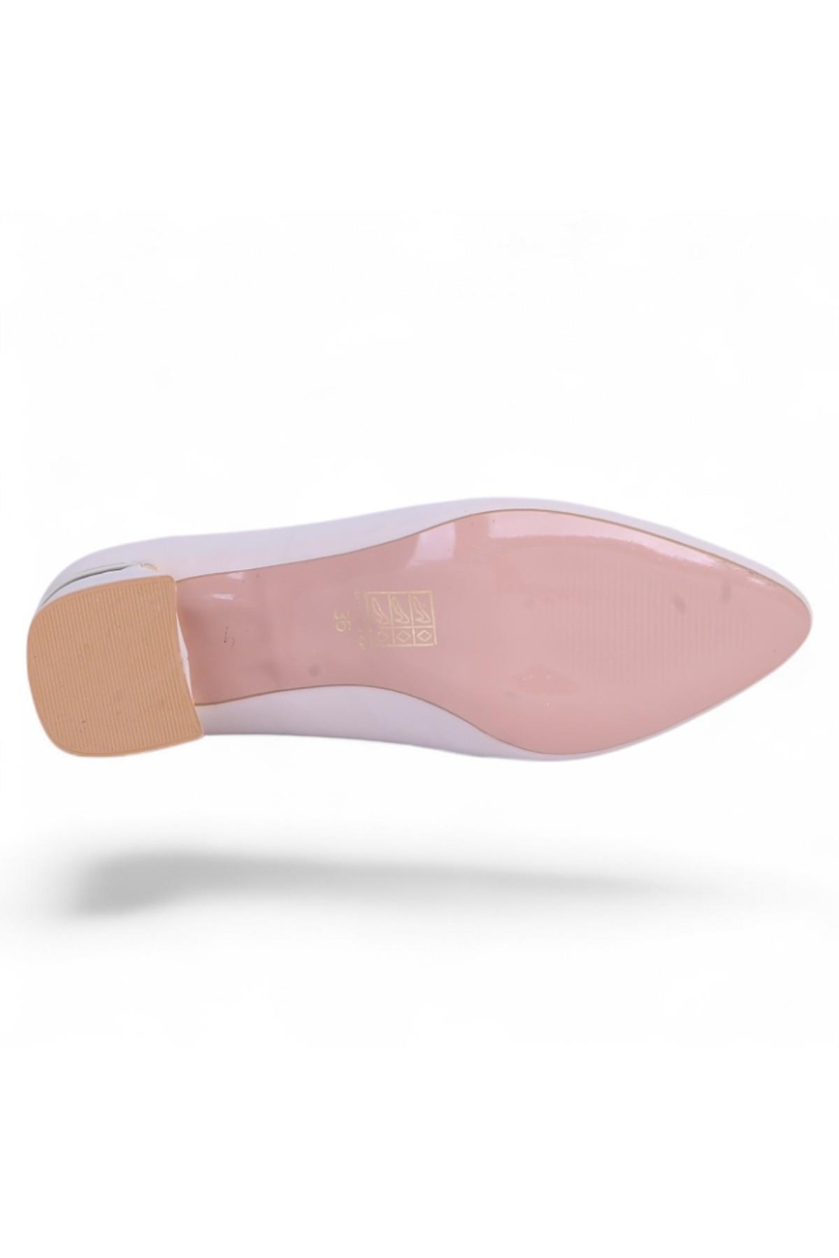 Modamia 302 Krem 6 Cm Kadın Topuklu Ayakkabı - Görsel 5