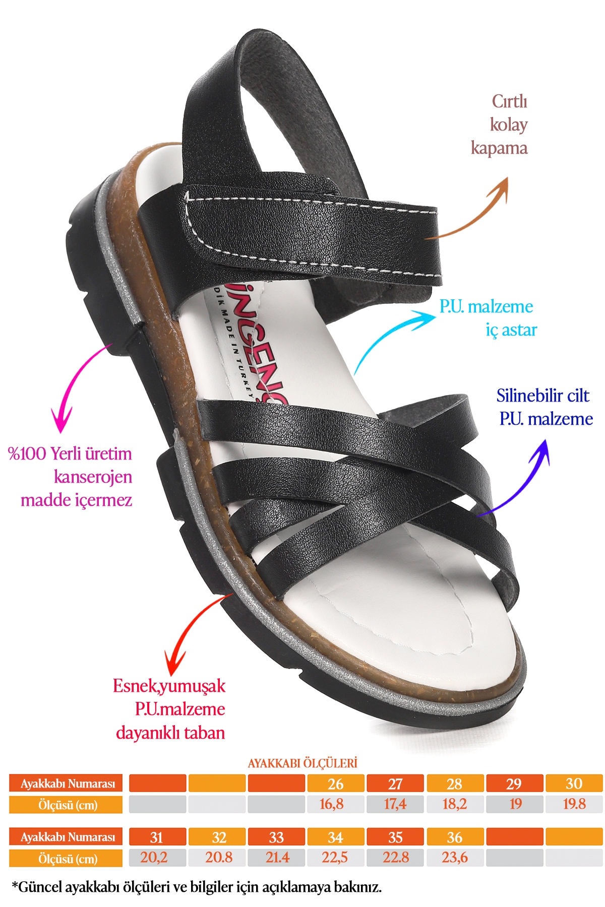 Kız Çocuk Sandalet Şb 2469-78 Siyah - Görsel 3