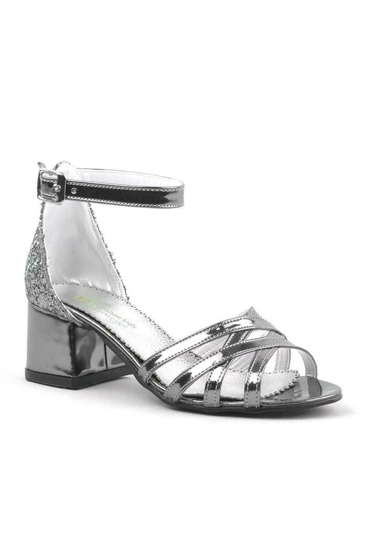 Belle Platin Kalın Topuklu Kız Çocuk Abiye Ayakkabı - Görsel 2