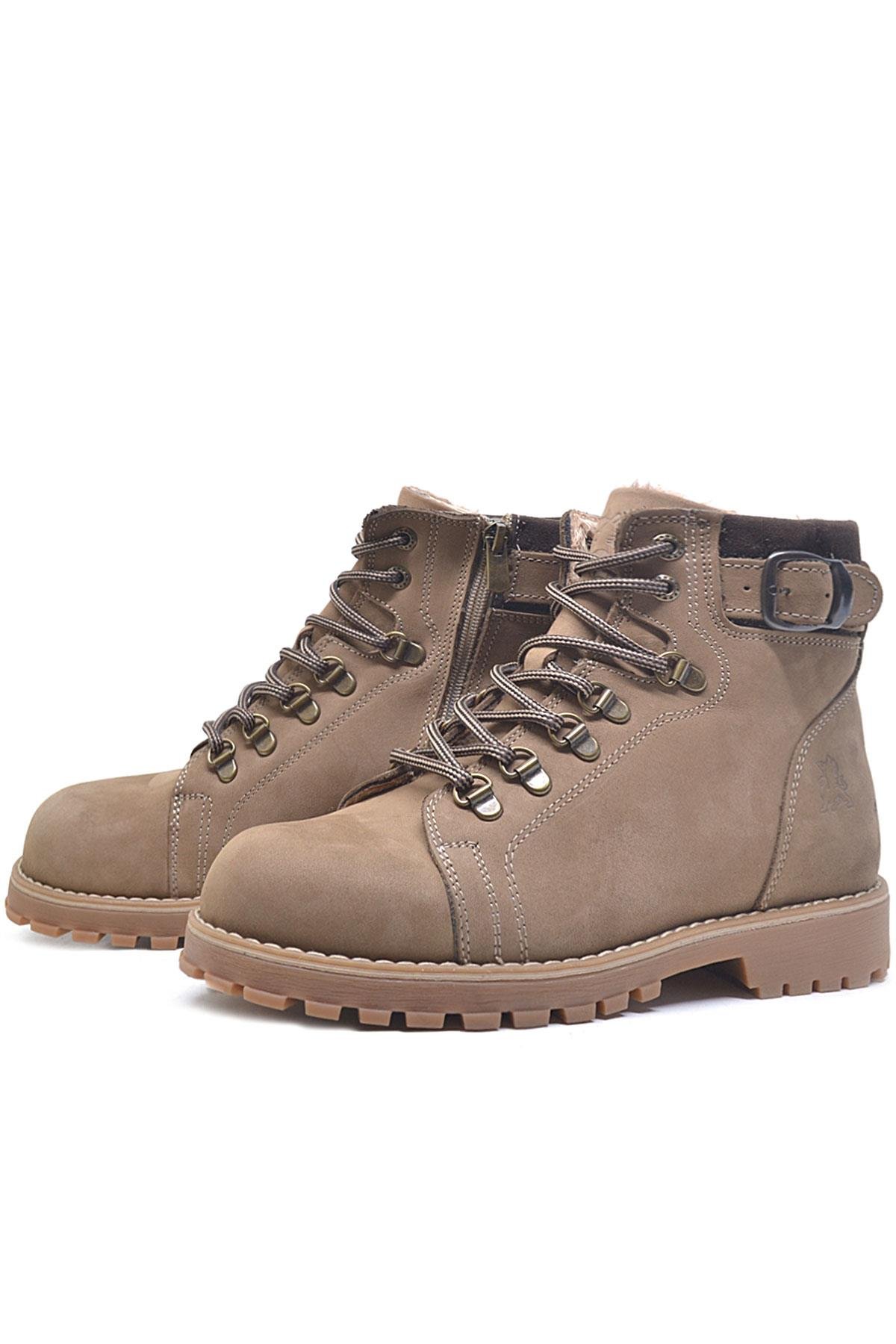 Griffon Hakiki Deri Vizon Fermuarlı Çocuk Bot - Görsel 4