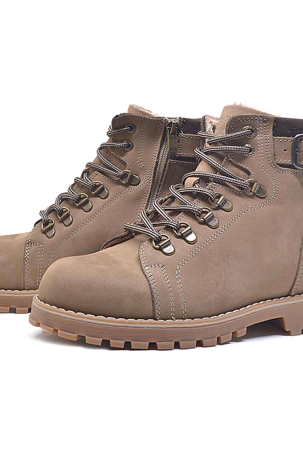 Griffon Hakiki Deri Vizon Fermuarlı Çocuk Bot - Görsel 6