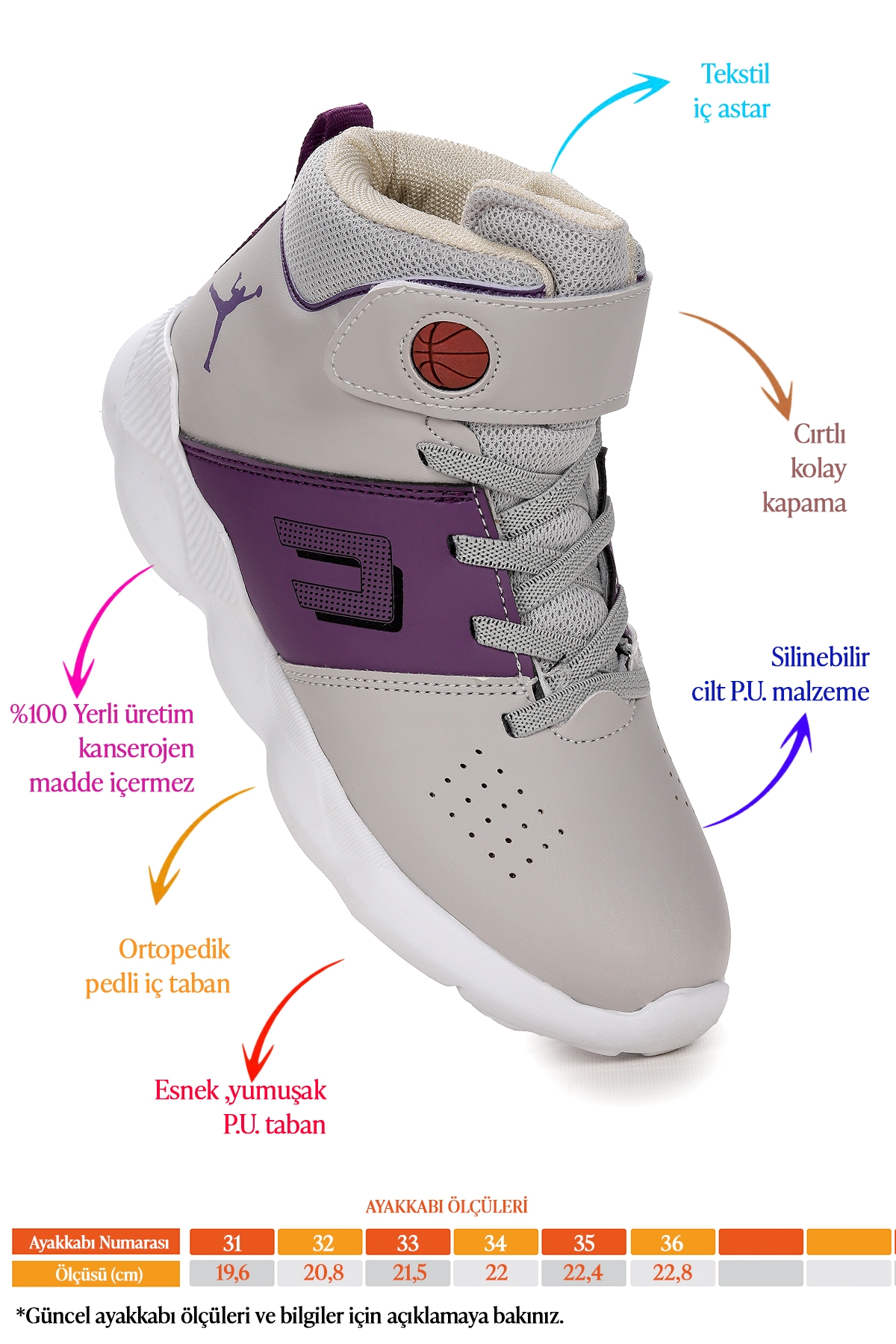 Kiko Kids Kiko Kids Mavi Rio Günlük Spor Kız Çocuk Basketbol Ayakkabısı Buz Sneaker | Flo Mavi - 3. görsel