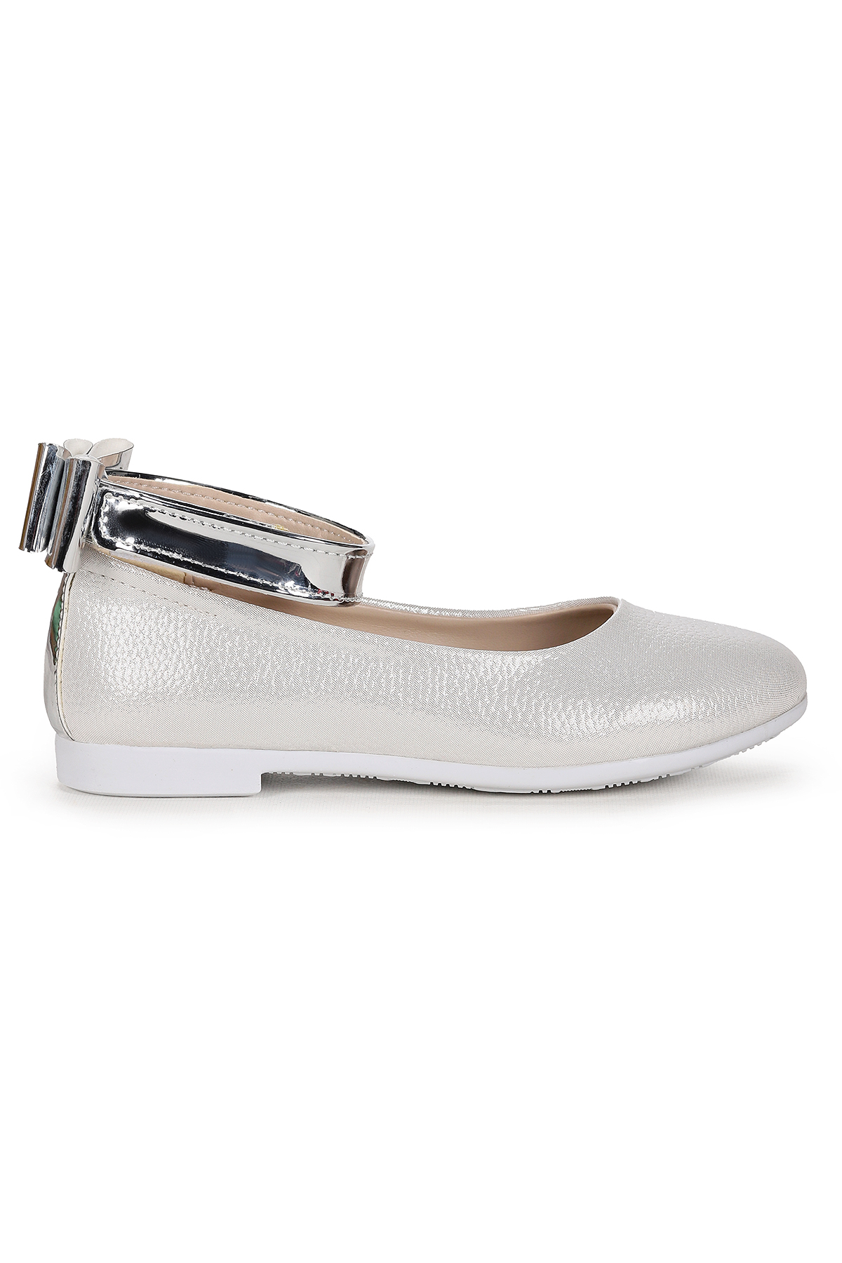 Ankle Vakko Cırtlı Kız Çocuk Fiyonklu Babet Ayakkabı Bilekten Bağlamalı Sedef - Görsel 5