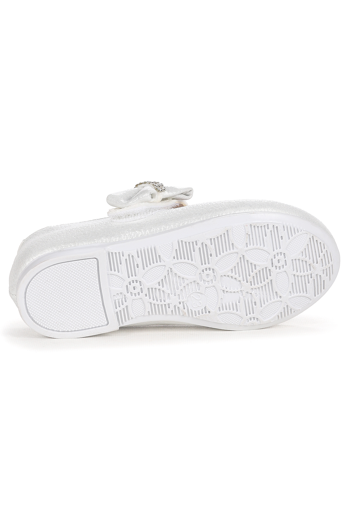 Cerry Vakko Cırtlı Kız Çocuk Taşlı Babet Ayakkabı Sedef - Görsel 6