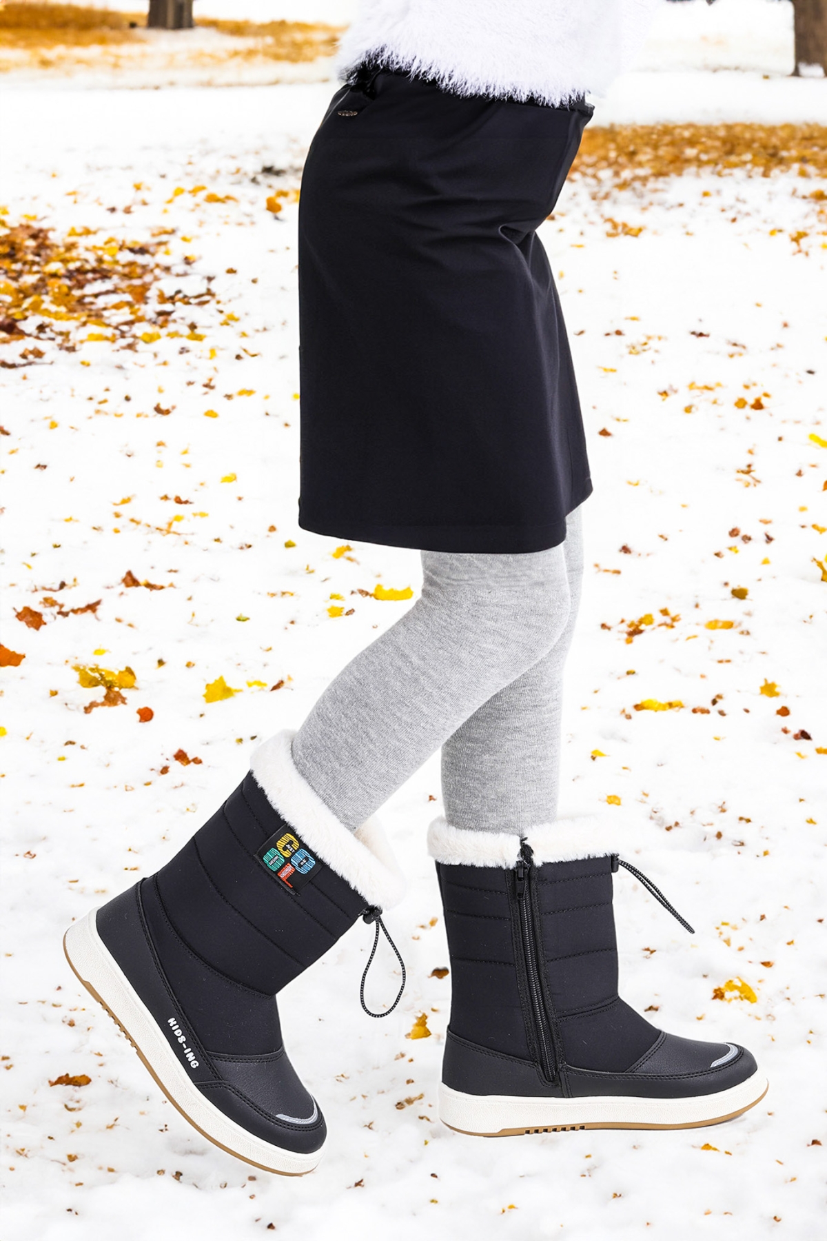 Havana Fermuarlı Günlük Kız Çocuk Kar Botu Siyah - Görsel 4