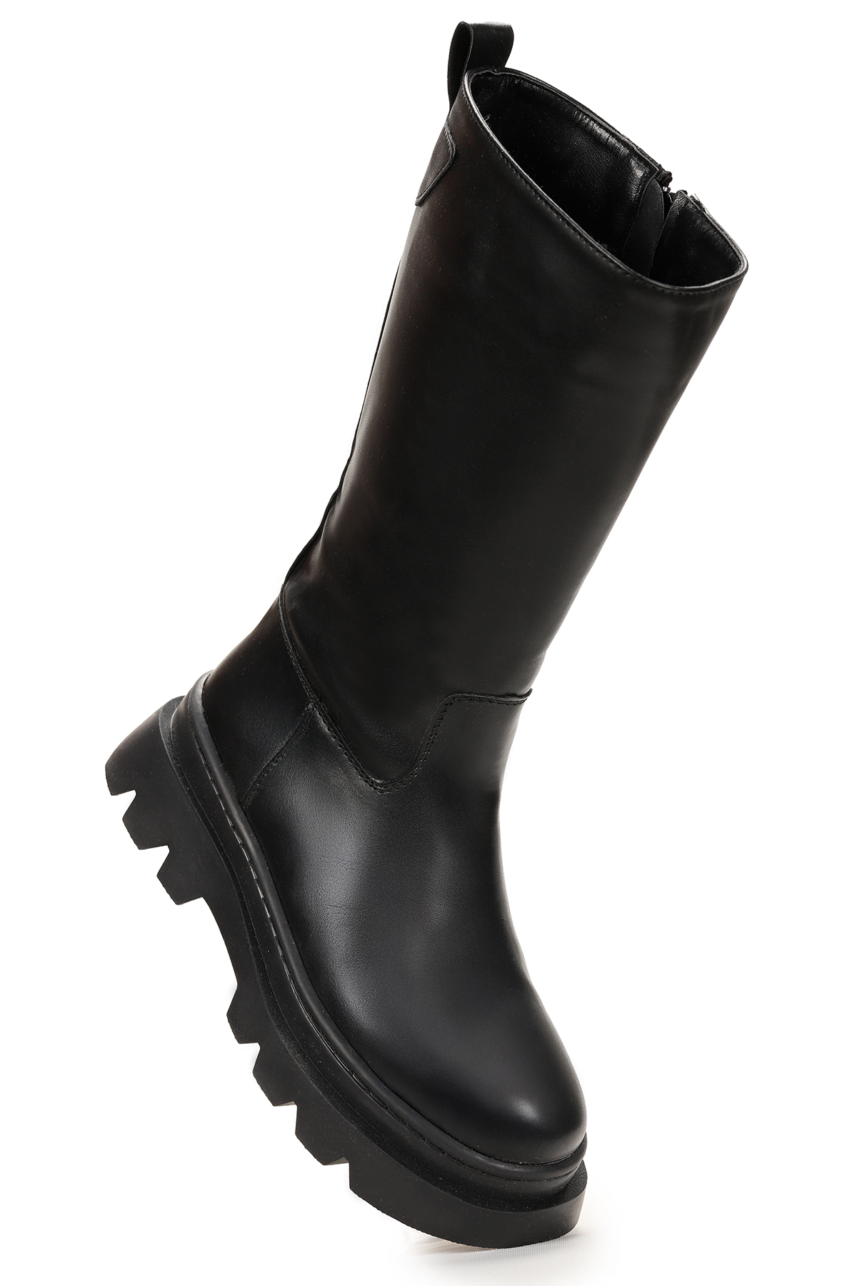 Metvay Uzun Fermuarlı Kız Çocuk Çizme Bot Siyah - Görsel 2