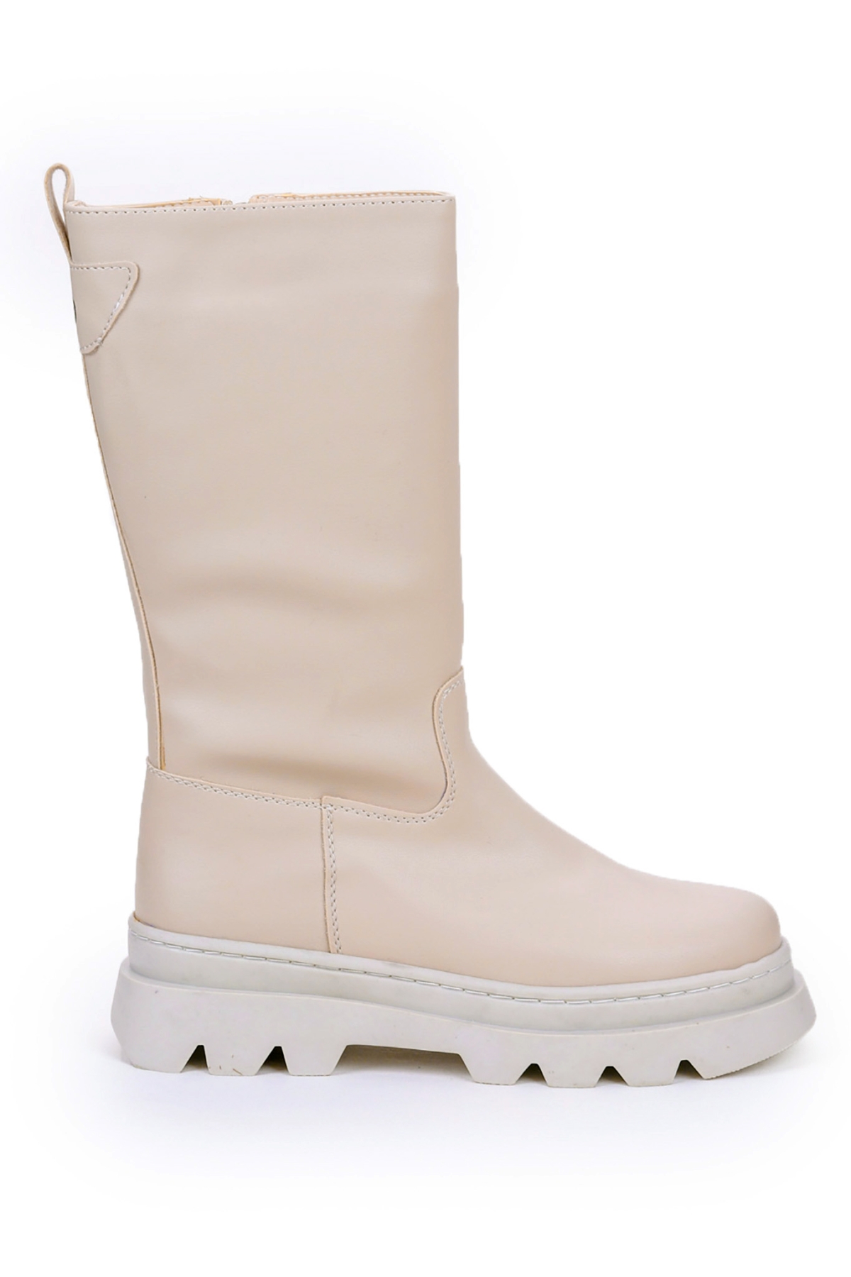 Metvay Uzun Fermuarlı Kız Çocuk Çizme Bot Bej - Görsel 5