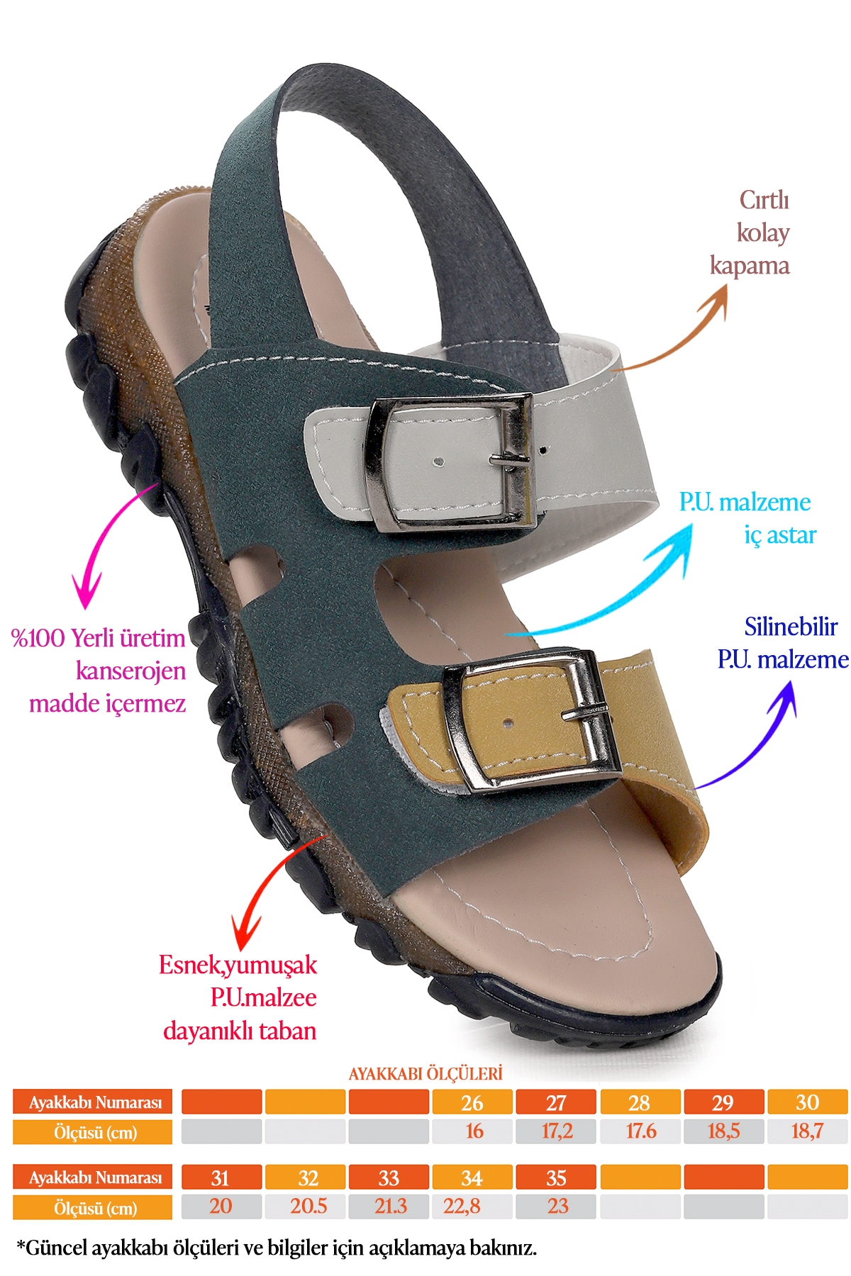 Erkek Çocuk Sandalet Arz 2359 Petrol - Sarı - Görsel 3