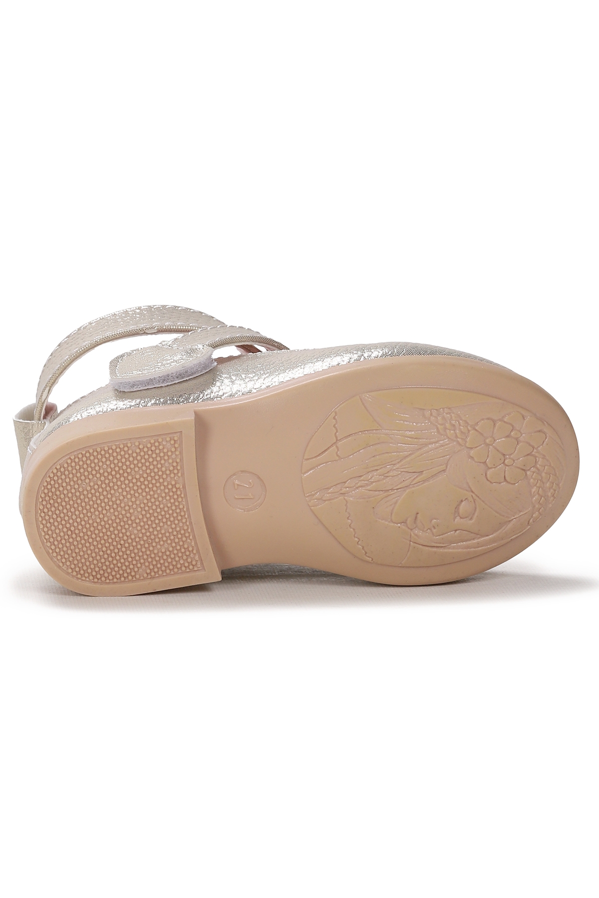 Vette Vakko Cırtlı Kız Bebek Babet Ayakkabı Altın - Görsel 6