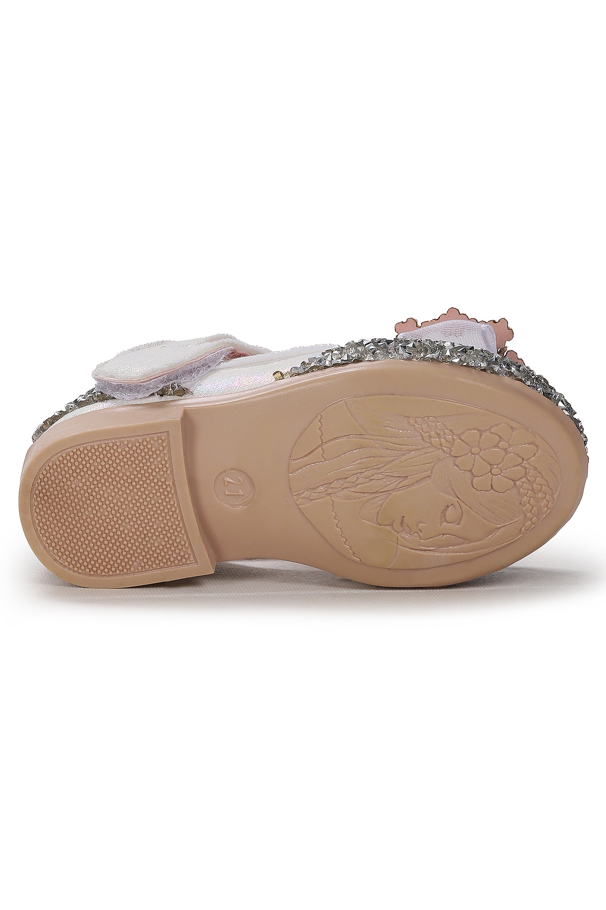 Maena Vakko Cırtlı Fiyonklu Kız Bebek Babet Ayakkabı Sedef - Görsel 6