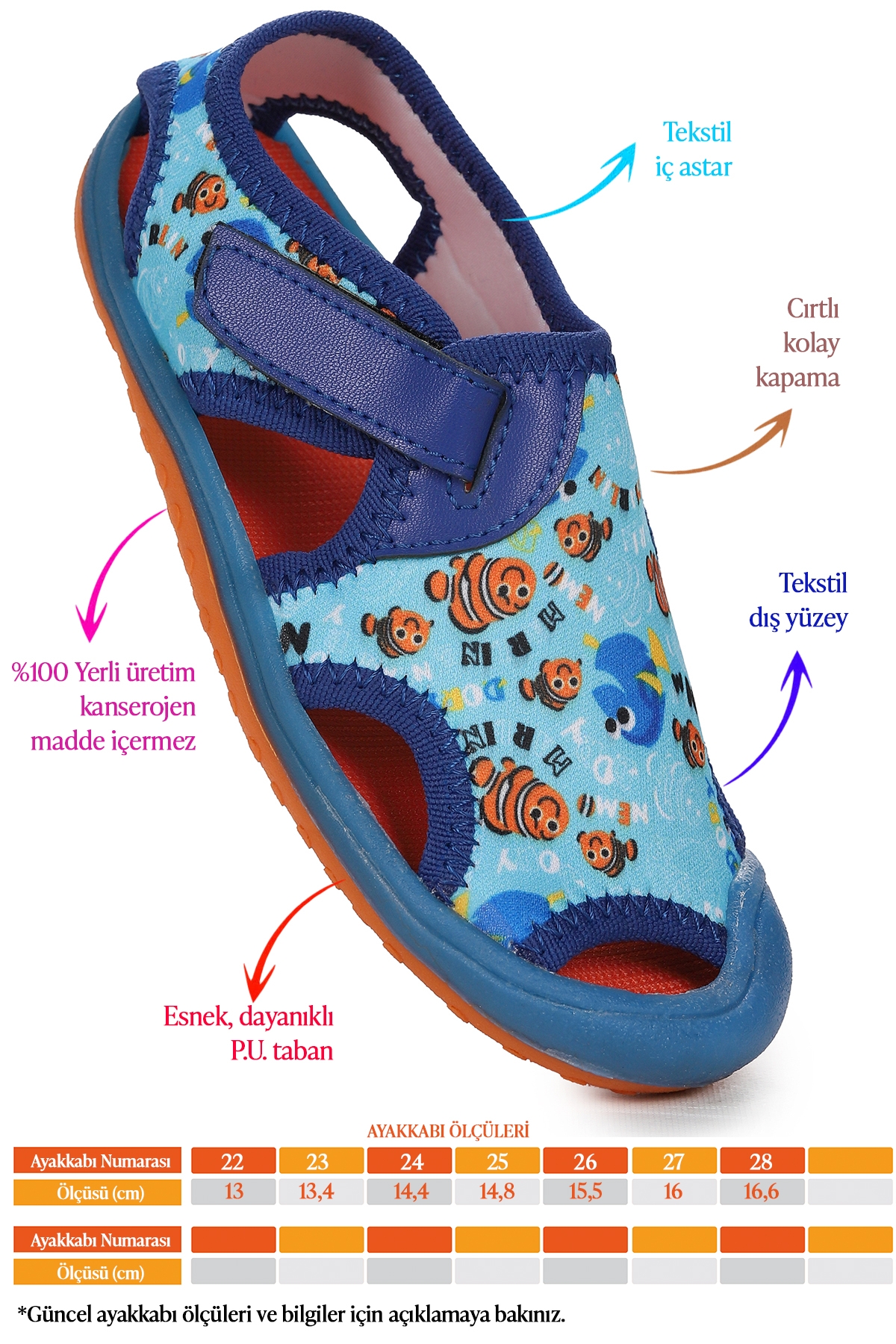 Kiko Kids Kiko Kids Aqua Erkek/Kız Çocuk Sandalet Panduf Ayakkabı 2001 Animal Mavi Sandalet & Terlik | Flo Mavi - 3. görsel