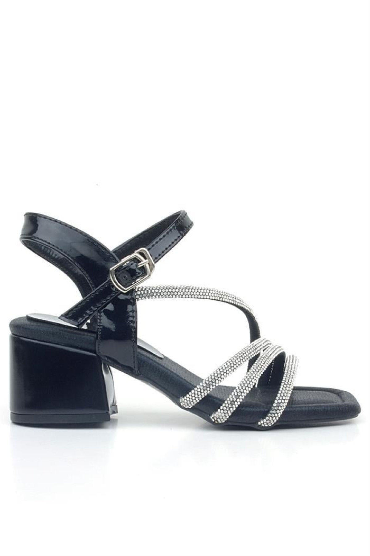 Moana Siyah Taş Detaylı Kız Çocuk Topuklu Abiye Ayakkabı - Görsel 4