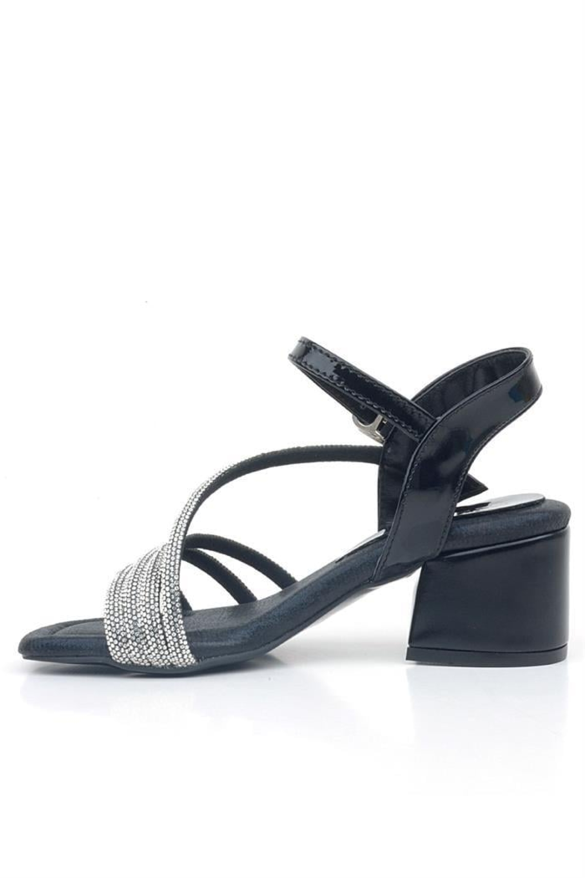 Moana Siyah Taş Detaylı Kız Çocuk Topuklu Abiye Ayakkabı - Görsel 5