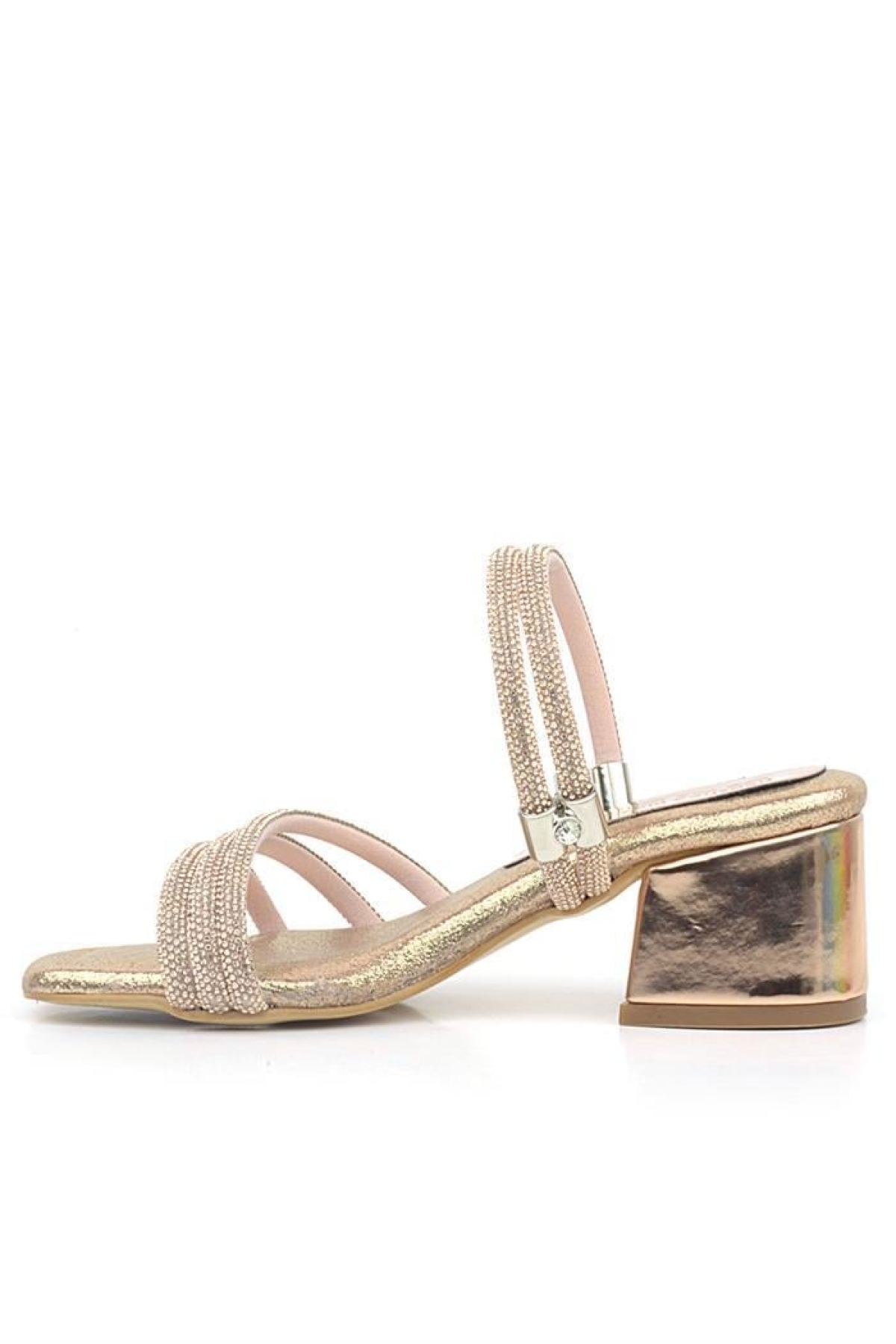 Judy Bakır Taşlı Kız Çocuk Topuklu Terlik Ayakkabı - Görsel 5
