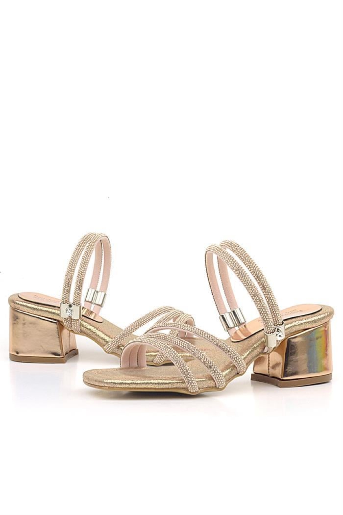 Judy Bakır Taşlı Kız Çocuk Topuklu Terlik Ayakkabı - Görsel 8