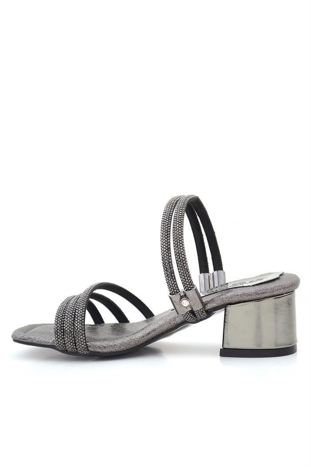 Judy Platin Taşlı Kız Çocuk Topuklu Terlik Ayakkabı - Görsel 6