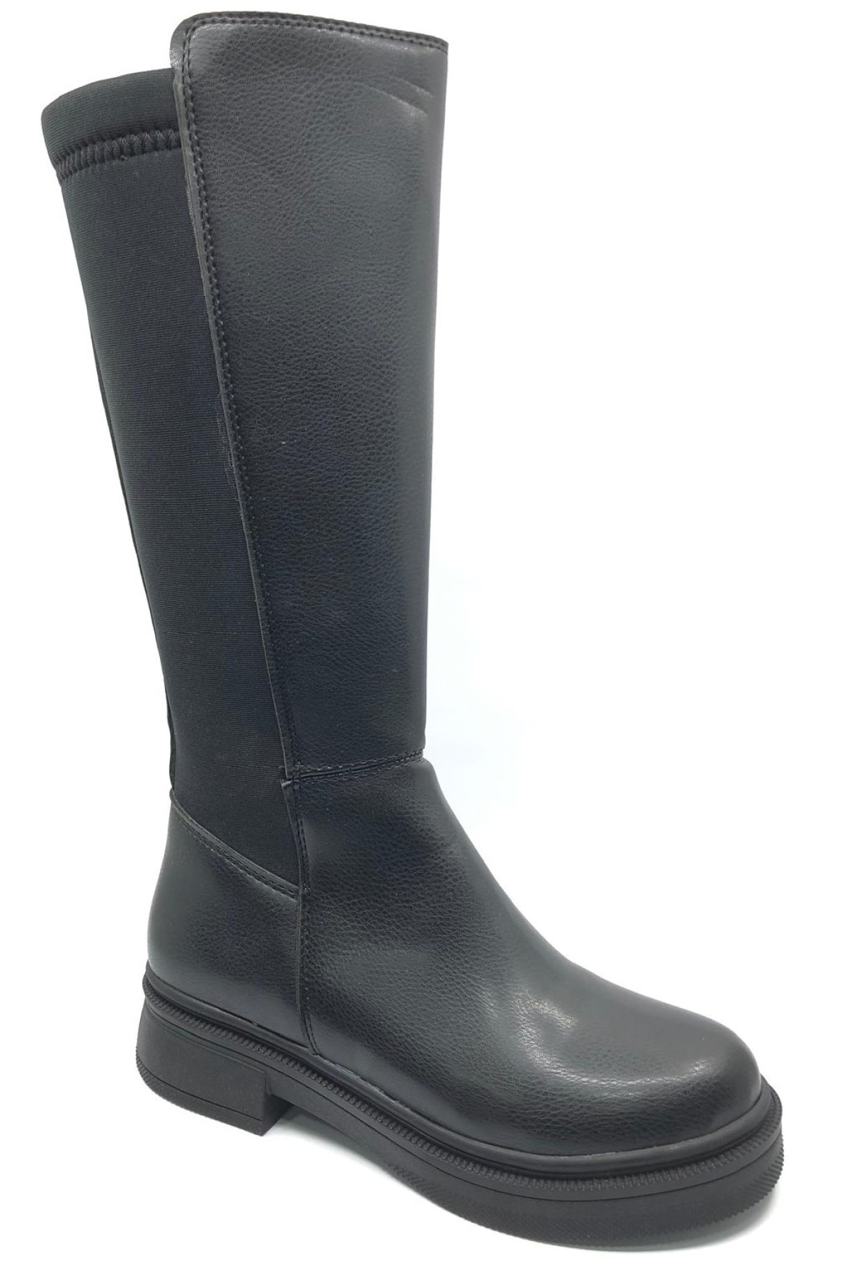 Seribo Binici Düz Taban Arkası Streç Fermuarlı Kadın Çizme - Görsel 6