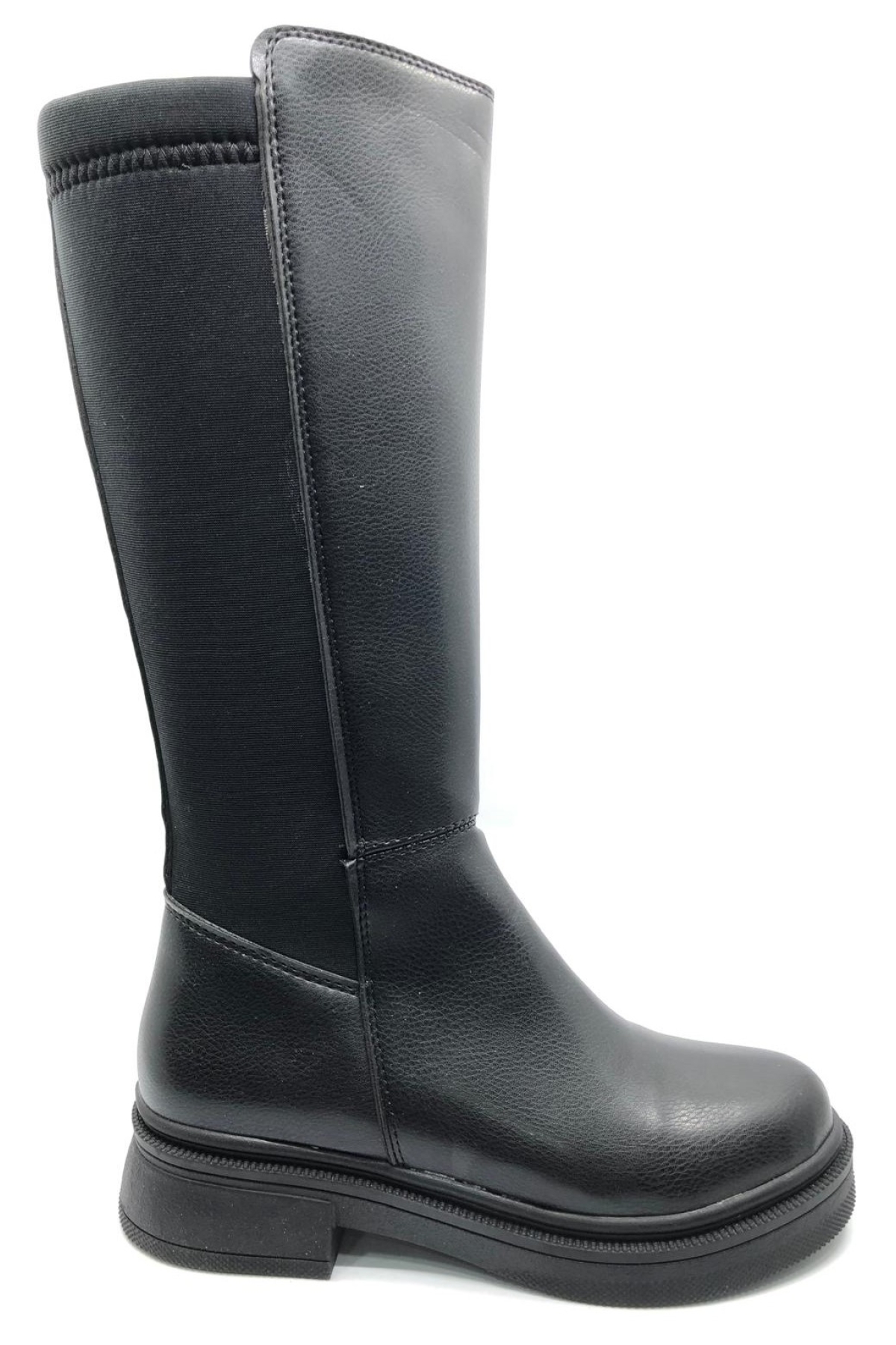 Seribo Binici Düz Taban Arkası Streç Fermuarlı Kadın Çizme - Görsel 7