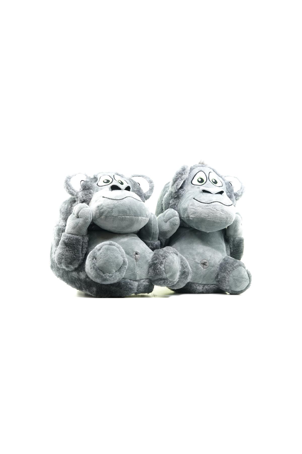 Twıgy Monkey Unısex Hayvanlı Panduf (36-43) 22k T-monkey U Gri - Görsel 5