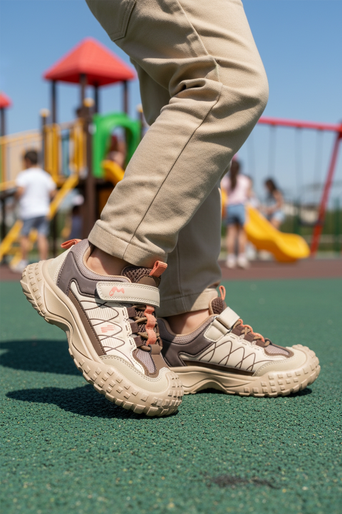 Marcokids Bej Cırtlı Erkek Çocuk Spor Ayakkabı - Görsel 4