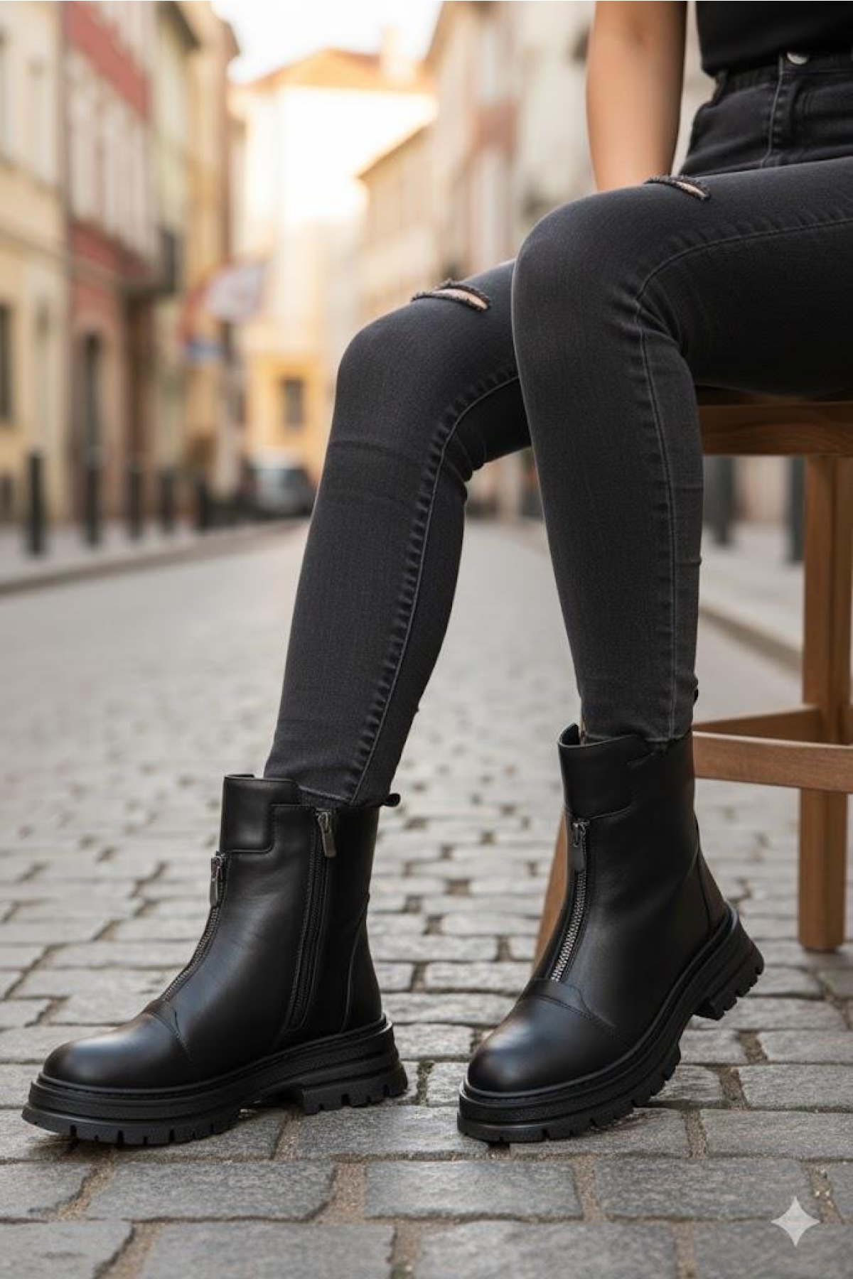 1022 Rahat Sıcak Astar Kaymaz Taban Hakiki Deri Kadın Bot - Görsel 4