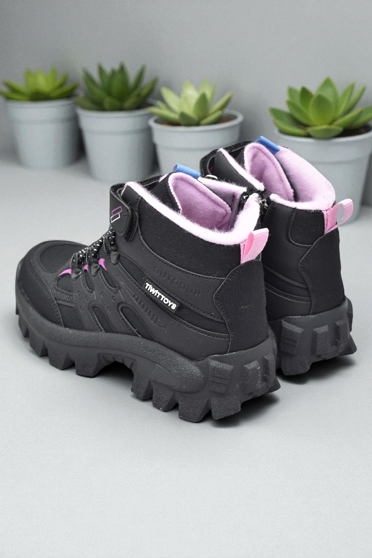 390U Ortopedik Taban Lastikli Cırtlı Kız Çocuk Bot Erkek Çocuk Bot Unisex Çocuk Bot - Görsel 6