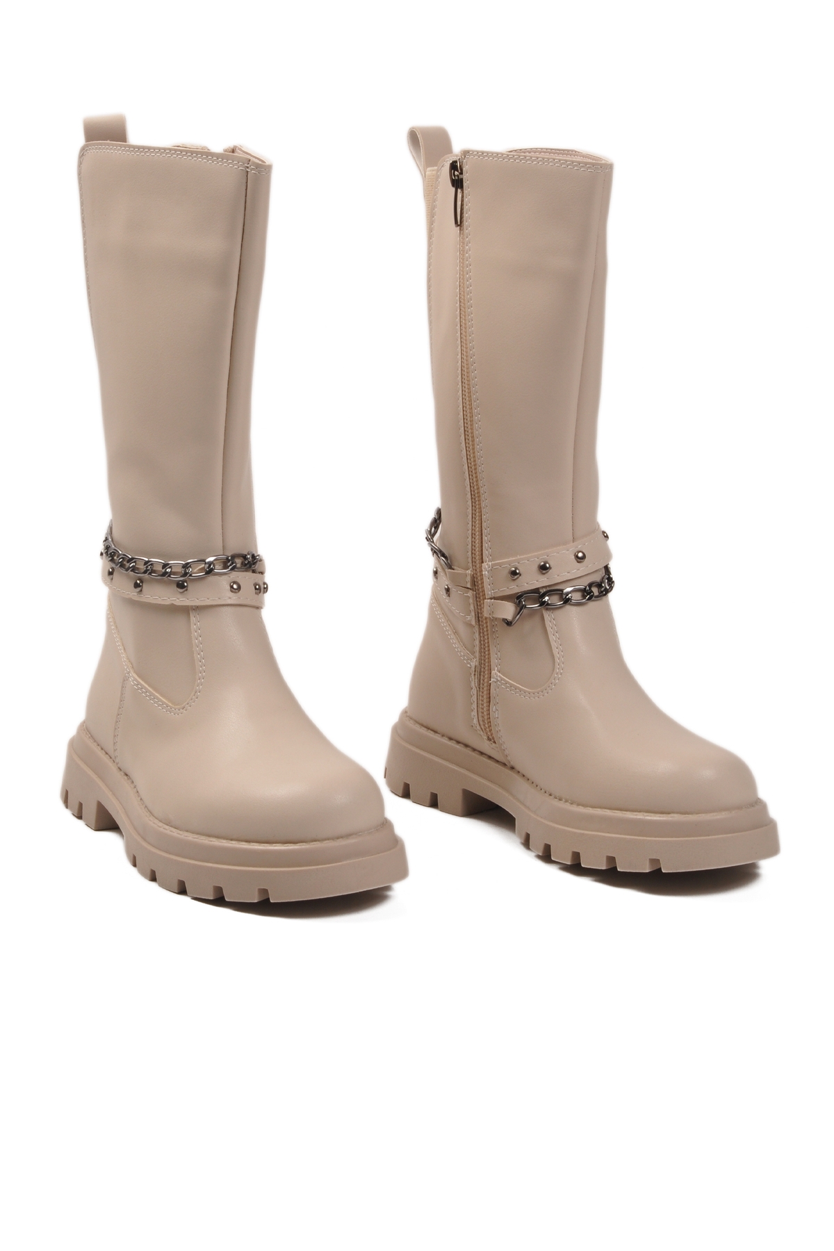 Bej İçi Polarlı Fermuarlı Kız Çocuk Çizme Paris-26K F - Görsel 4