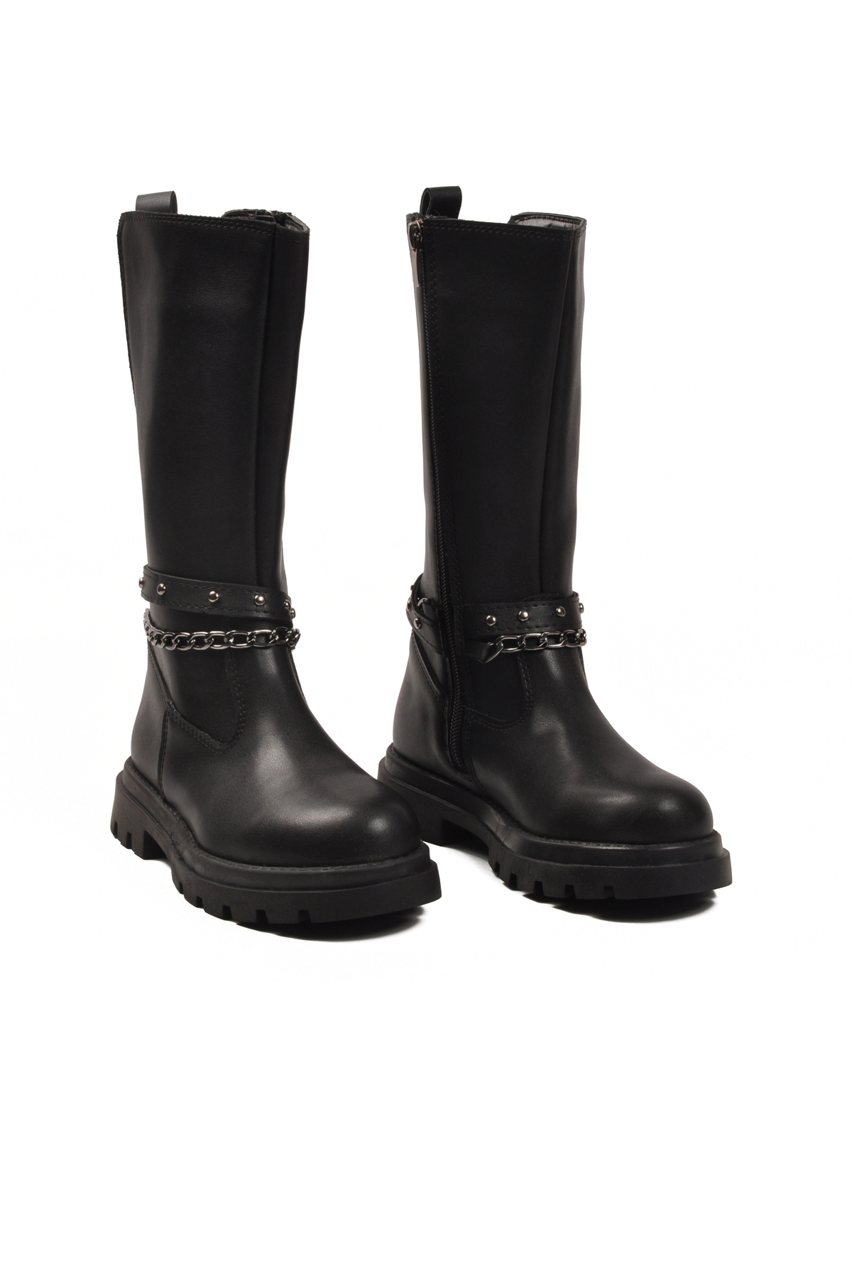 Siyah İçi Polarlı Fermuarlı Kız Çocuk Çizme Paris-26K F - Görsel 4