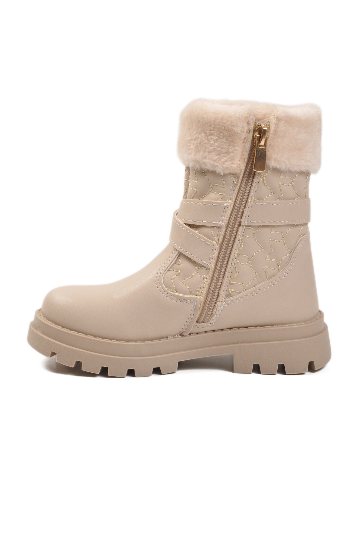 Bej İçi Polarlı Fermuarlı Kız Çocuk Bot Evla P - Görsel 5