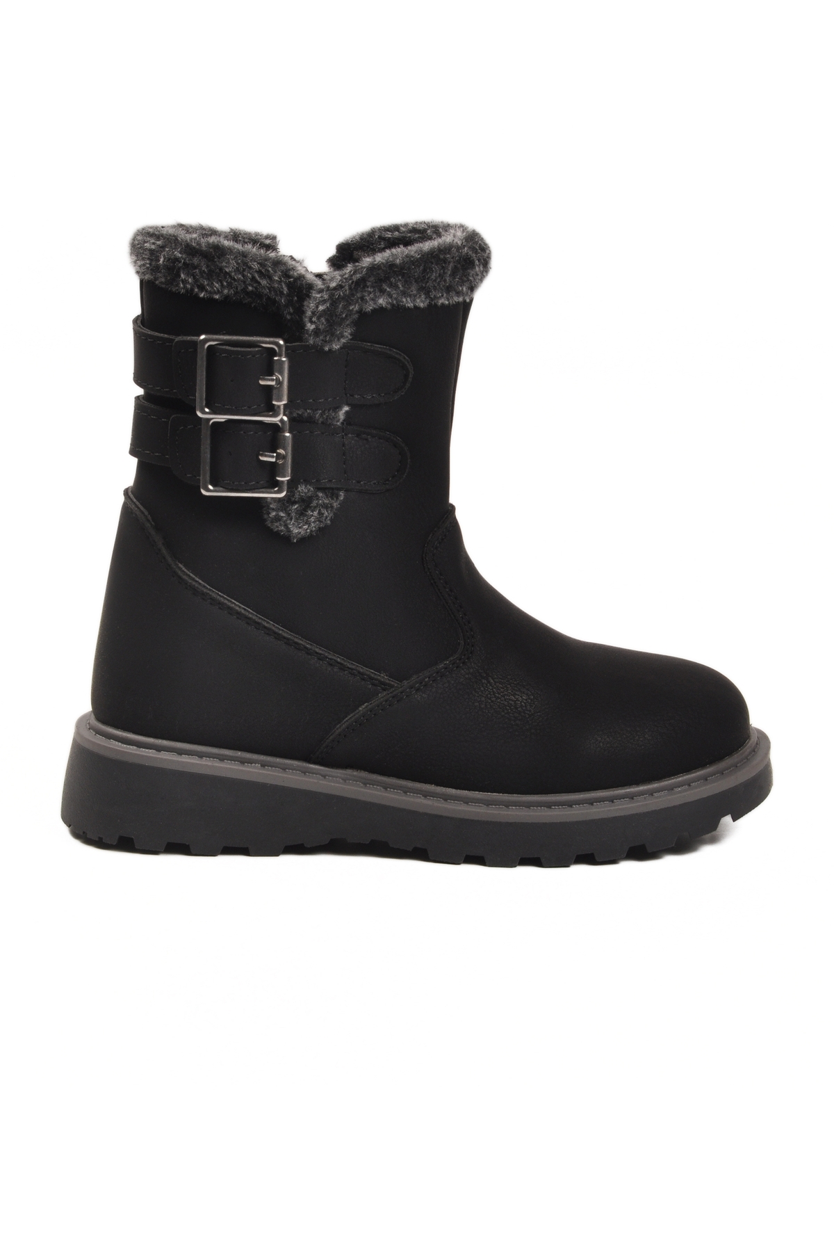 Siyah İçi Polarlı Kaymaz Kız Çocuk Bot Buckle F - Görsel 2