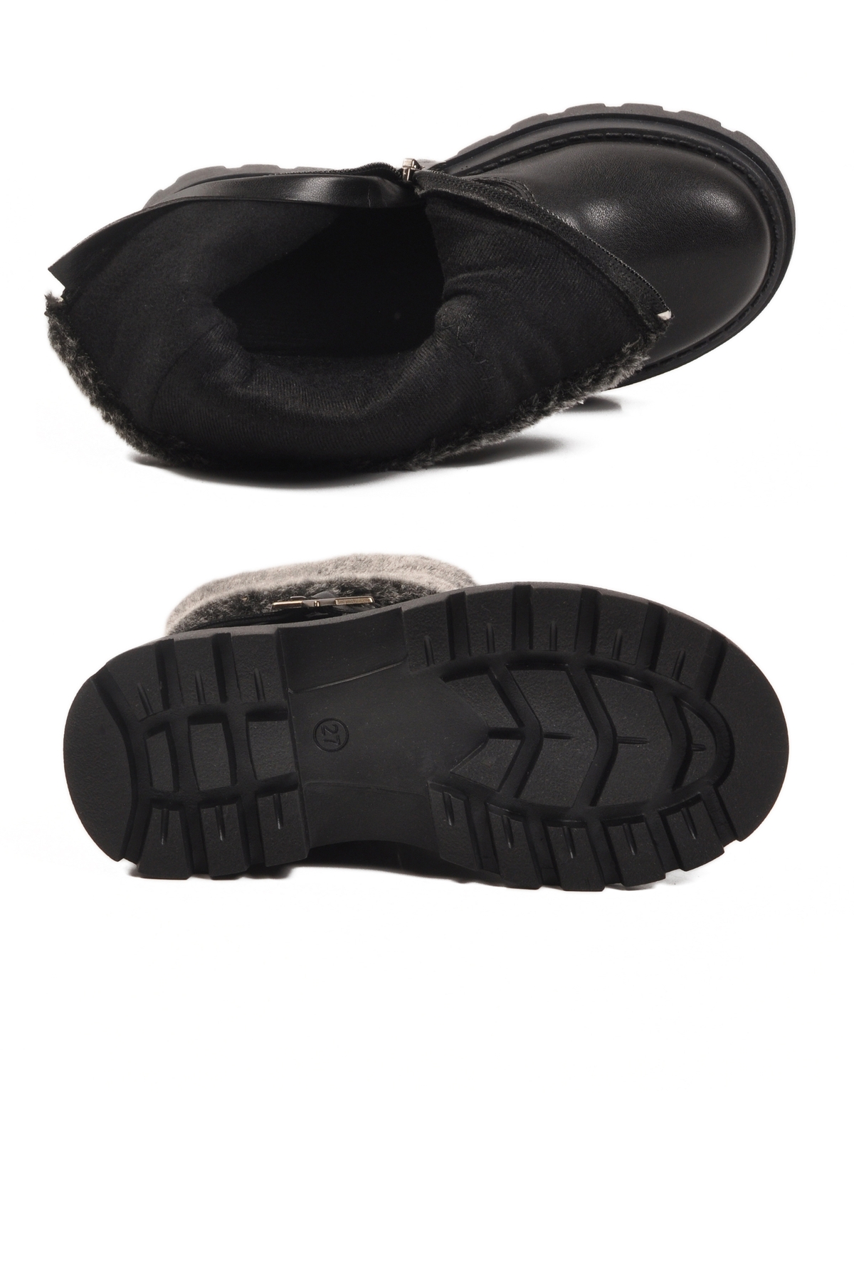 Siyah İçi Polarlı Fermuarlı Kız Çocuk Bot Evla P - Görsel 6